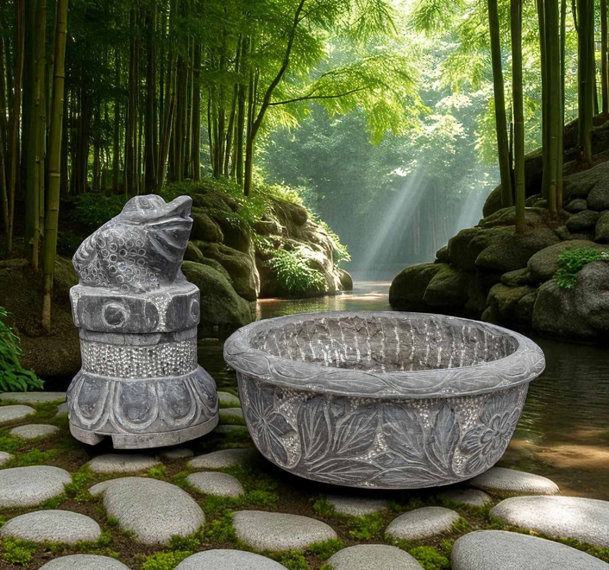 Frosch Brunnen aus Naturstein – Feng Shui Wasserspeier