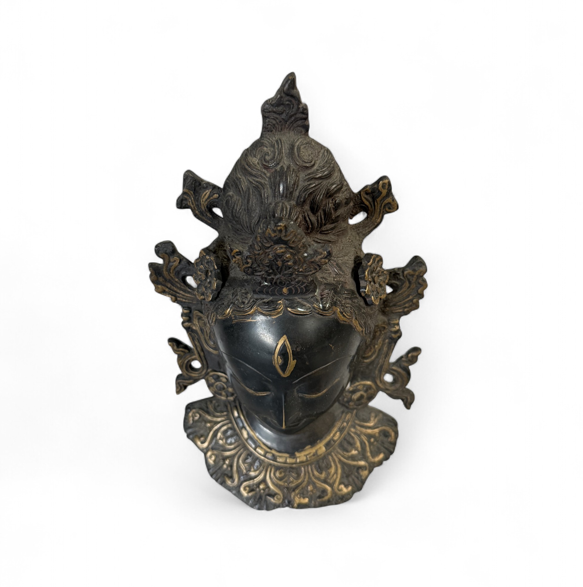 Tara Wandmaske Nepal Bronze Skulptur 24 cm