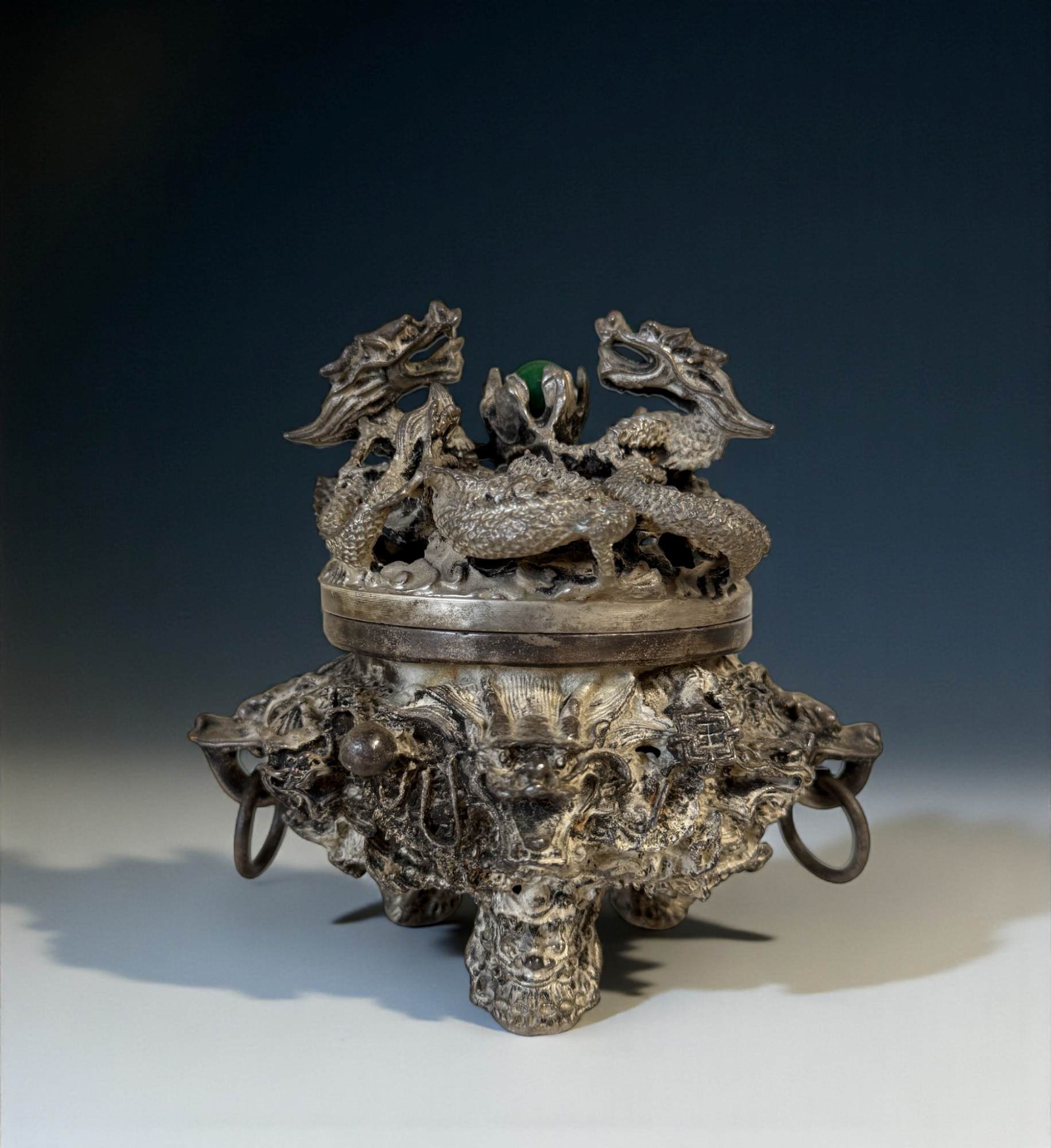 Räuchergefäß Drachen verziert - Bronze Gefäß