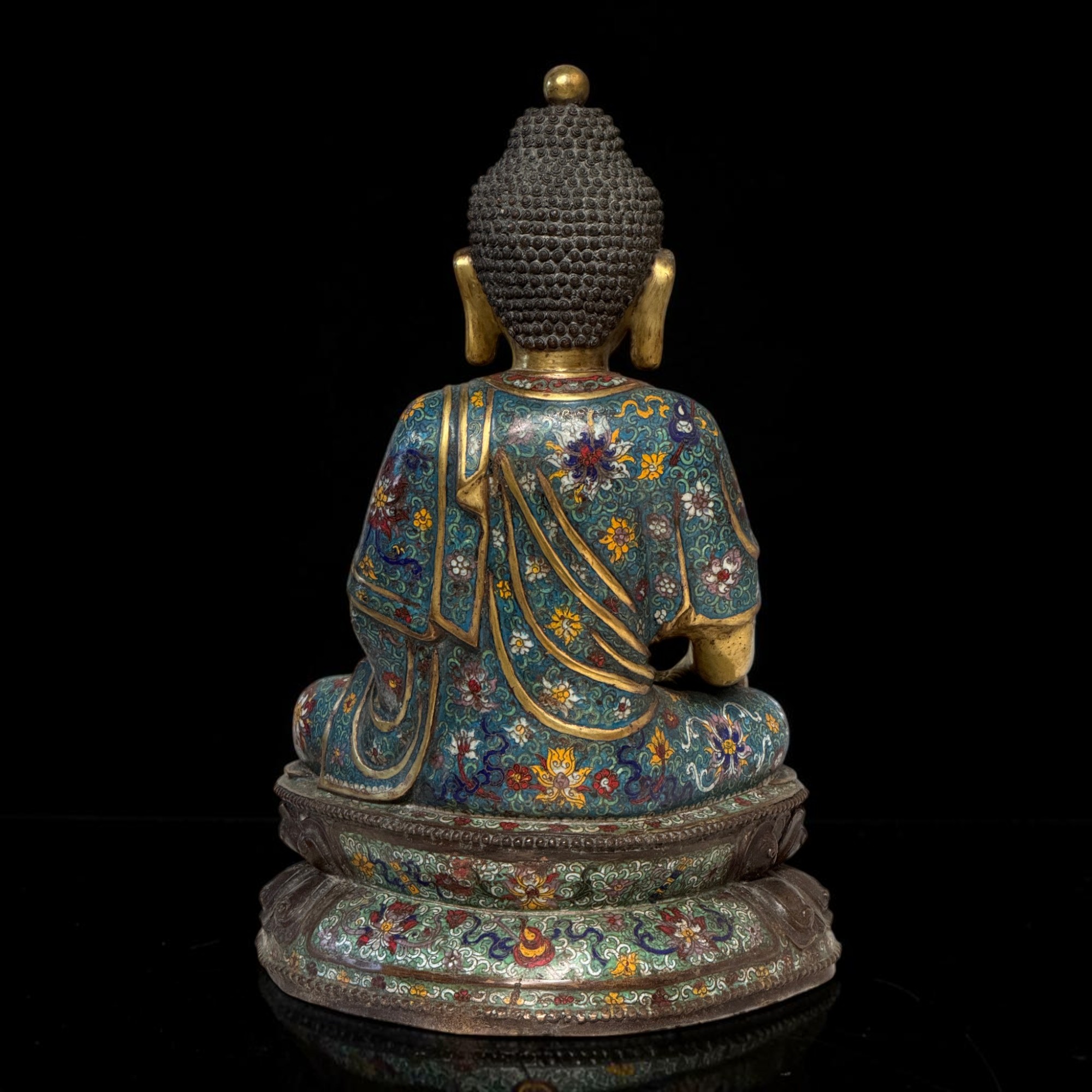 Buddha Figur Bronze Cloisonne Skulptur 50 cm groß