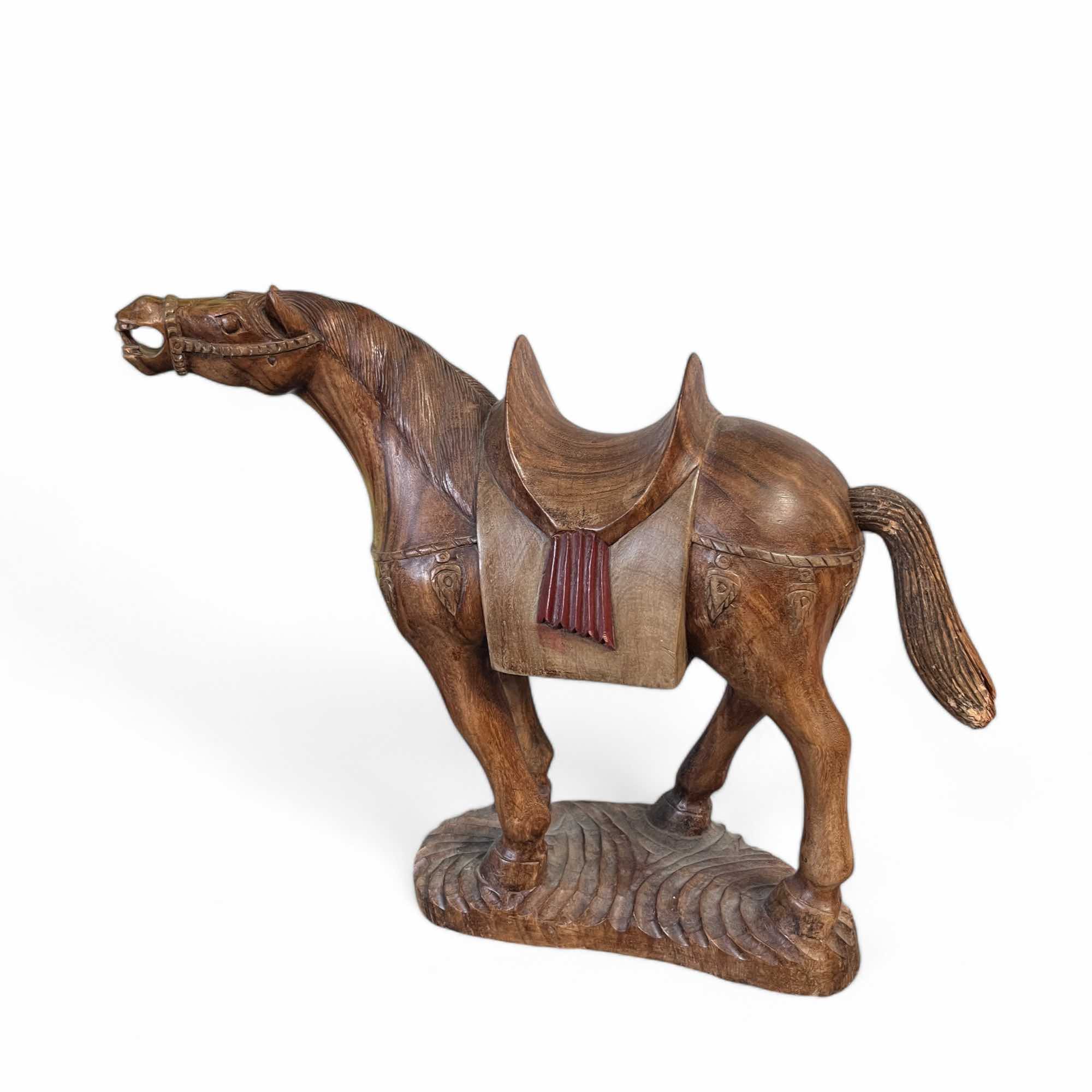 Chinesisches Tang Pferd Holz Skulptur 56 cm groß - Unikat