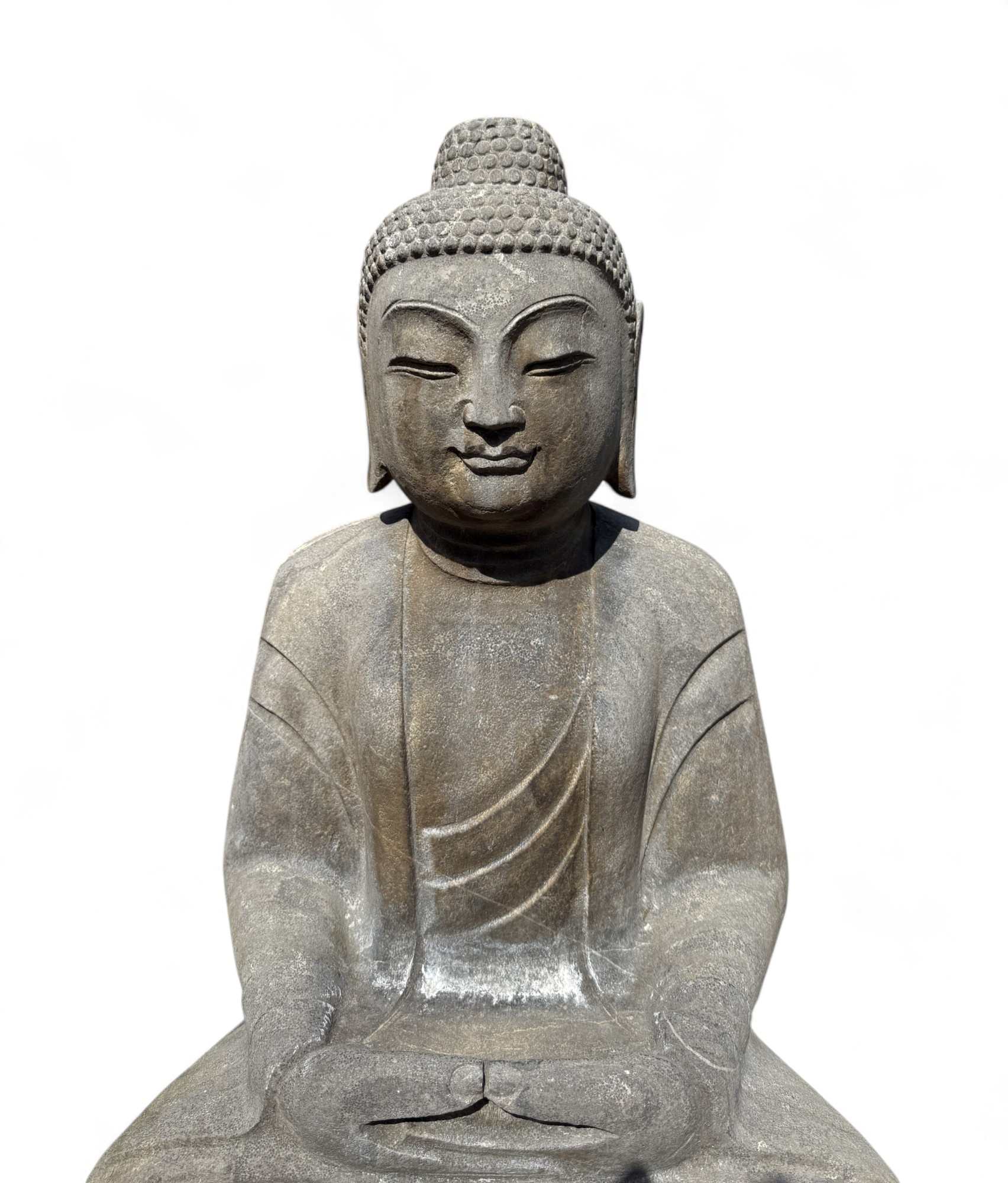 Garten Buddha Statue Naturstein Figur Meditations Geste