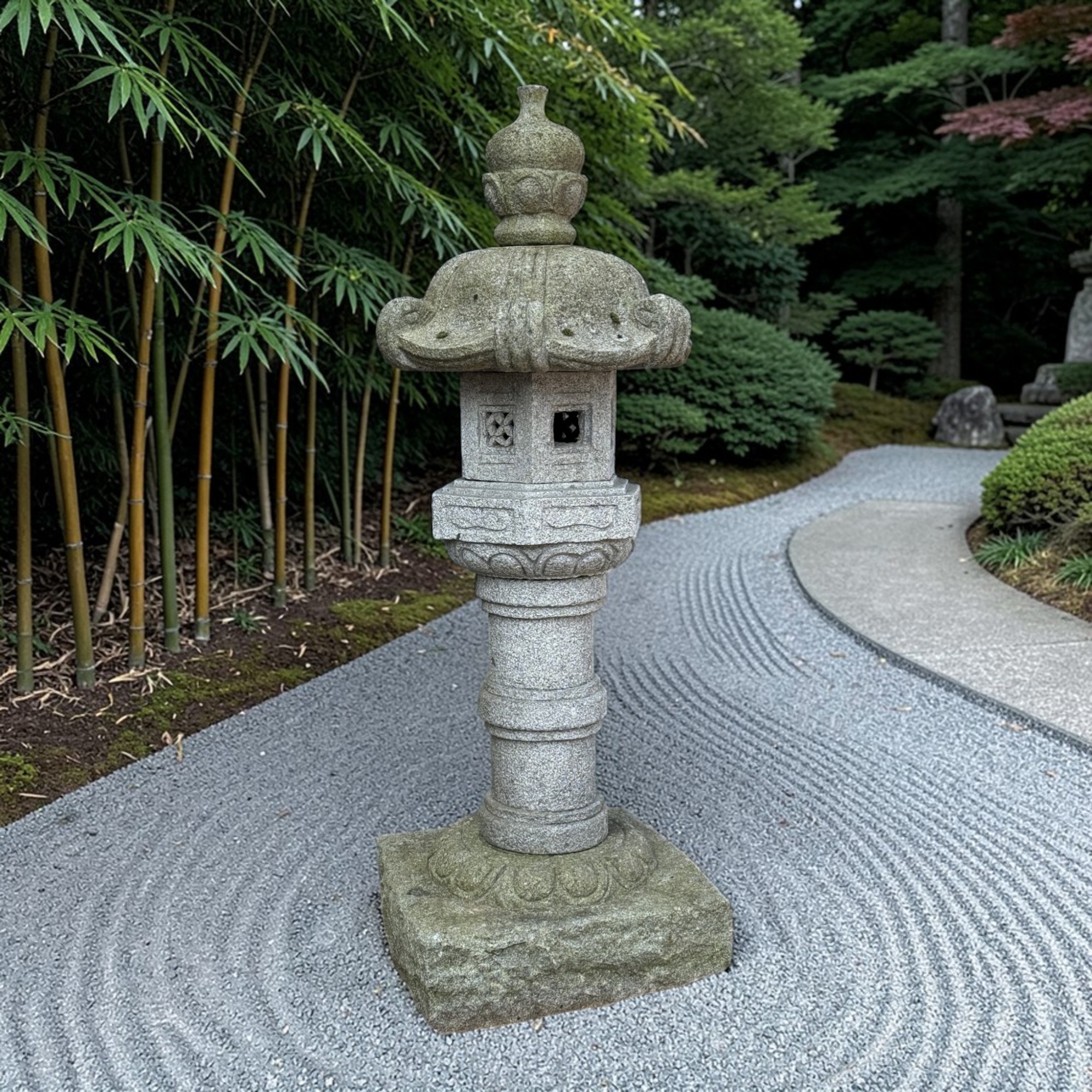 Japan Garten Pagode Steinlaterne aus Granitstein 158 cm groß