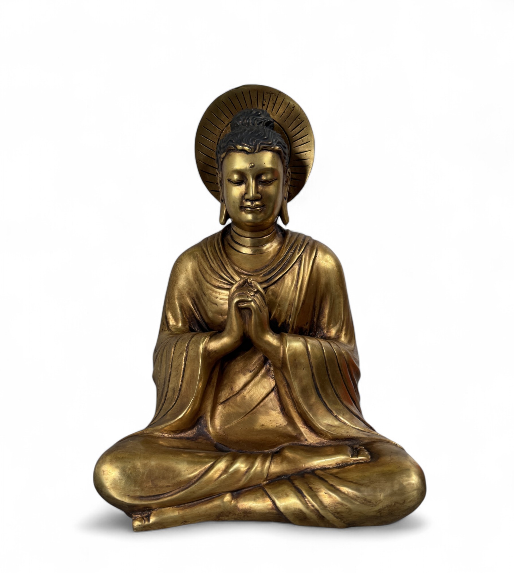Buddha Figur aus Bronze - höchste Erleuchtung Mudra - 32,5 cm