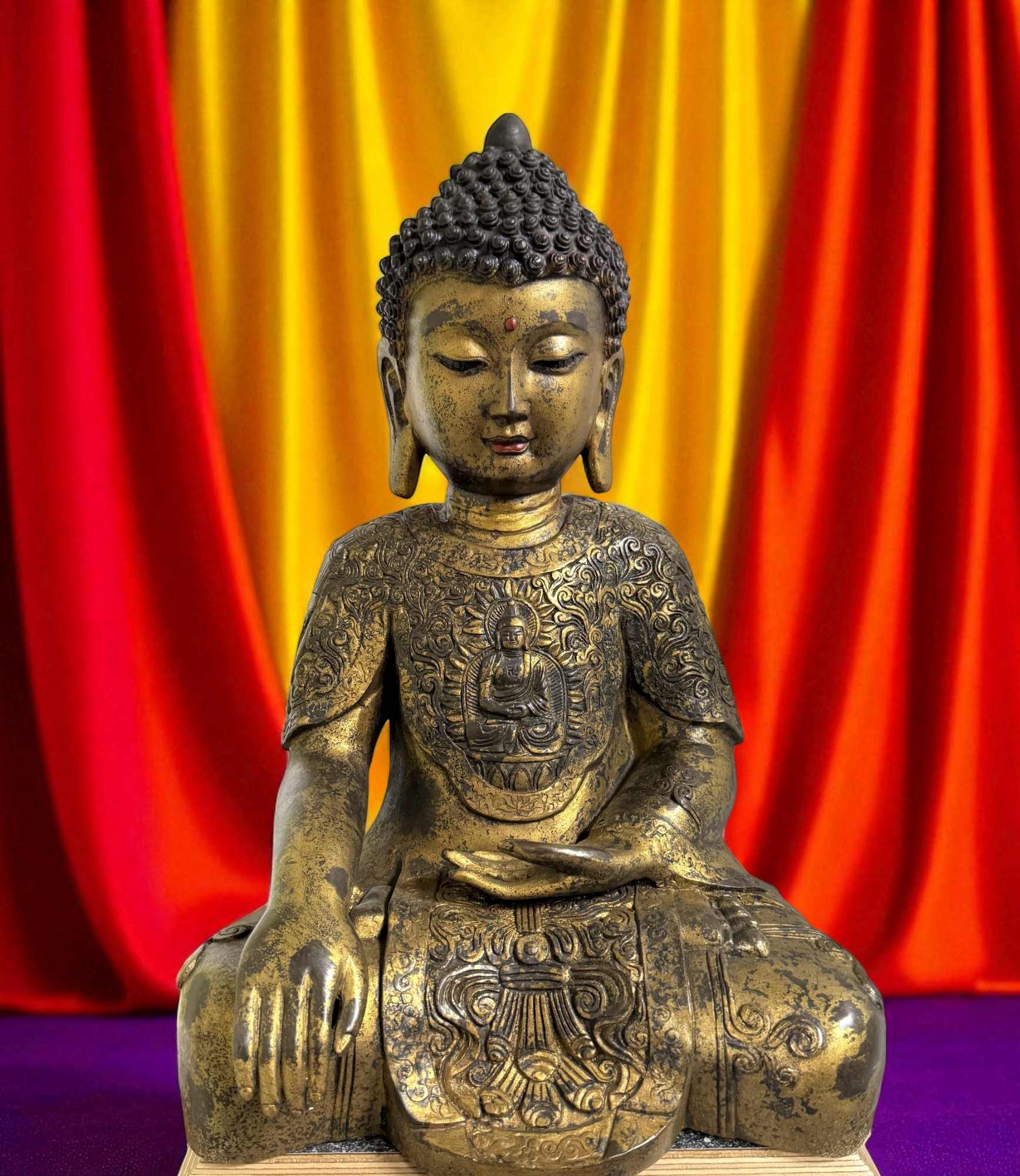 Buddha Figur Bronze Skulptur Siddharta Gautama Statue 41 cm