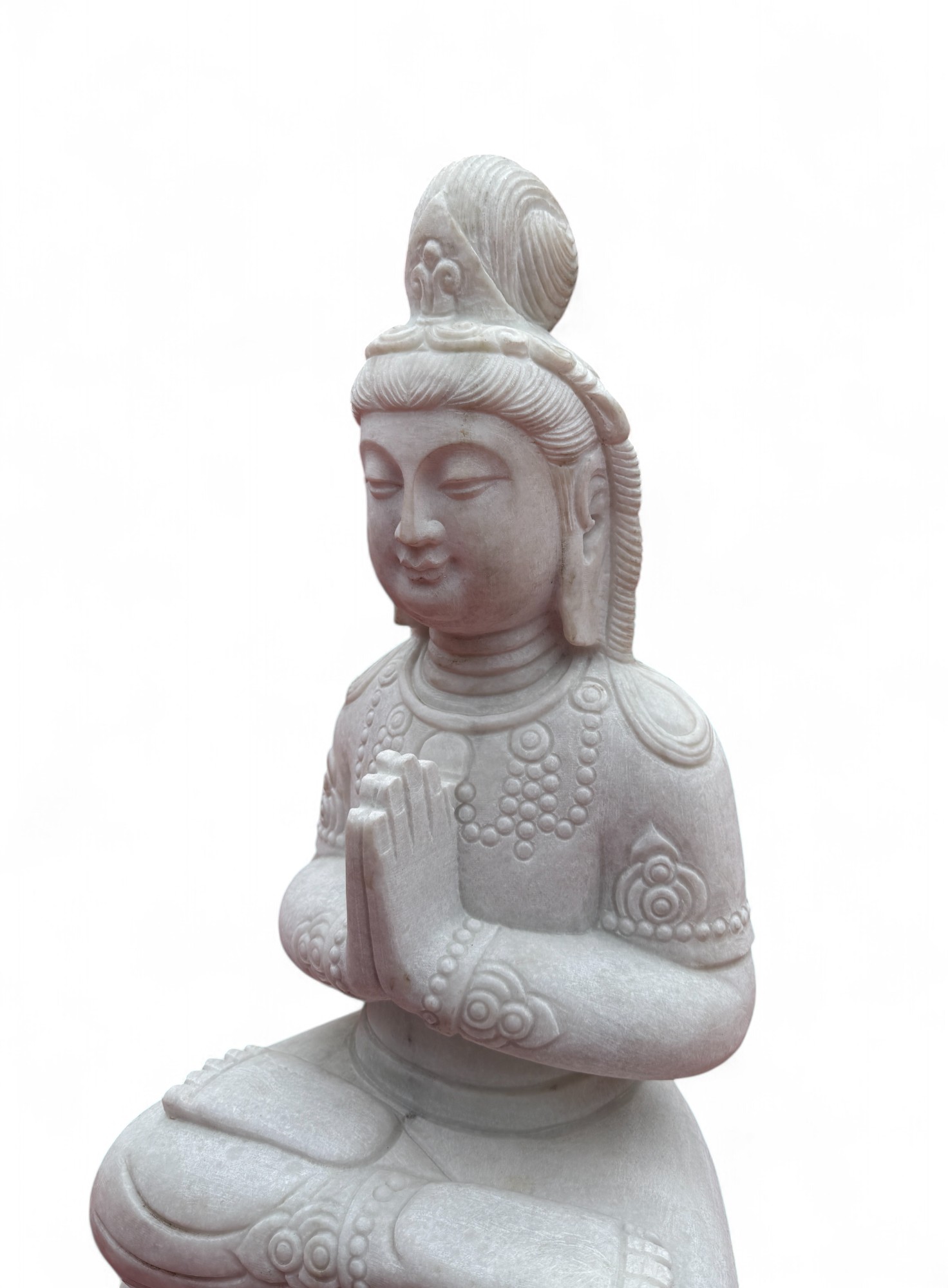 Guanyin Garten Buddha Skulptur Marmor Stein 65cm groß
