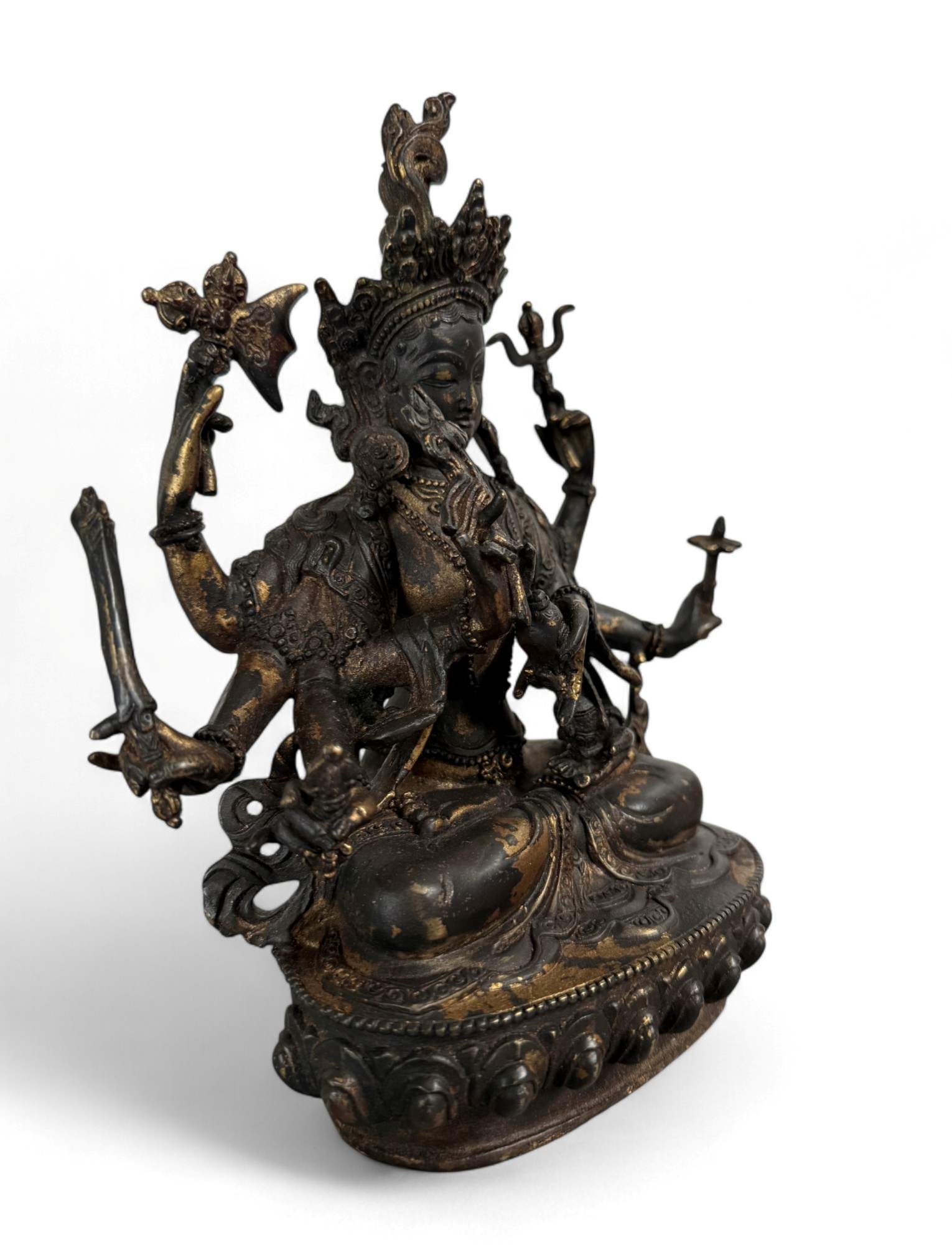 Chenrezig Avalokiteshvara Bronze Figur Tibet 22 cm groß