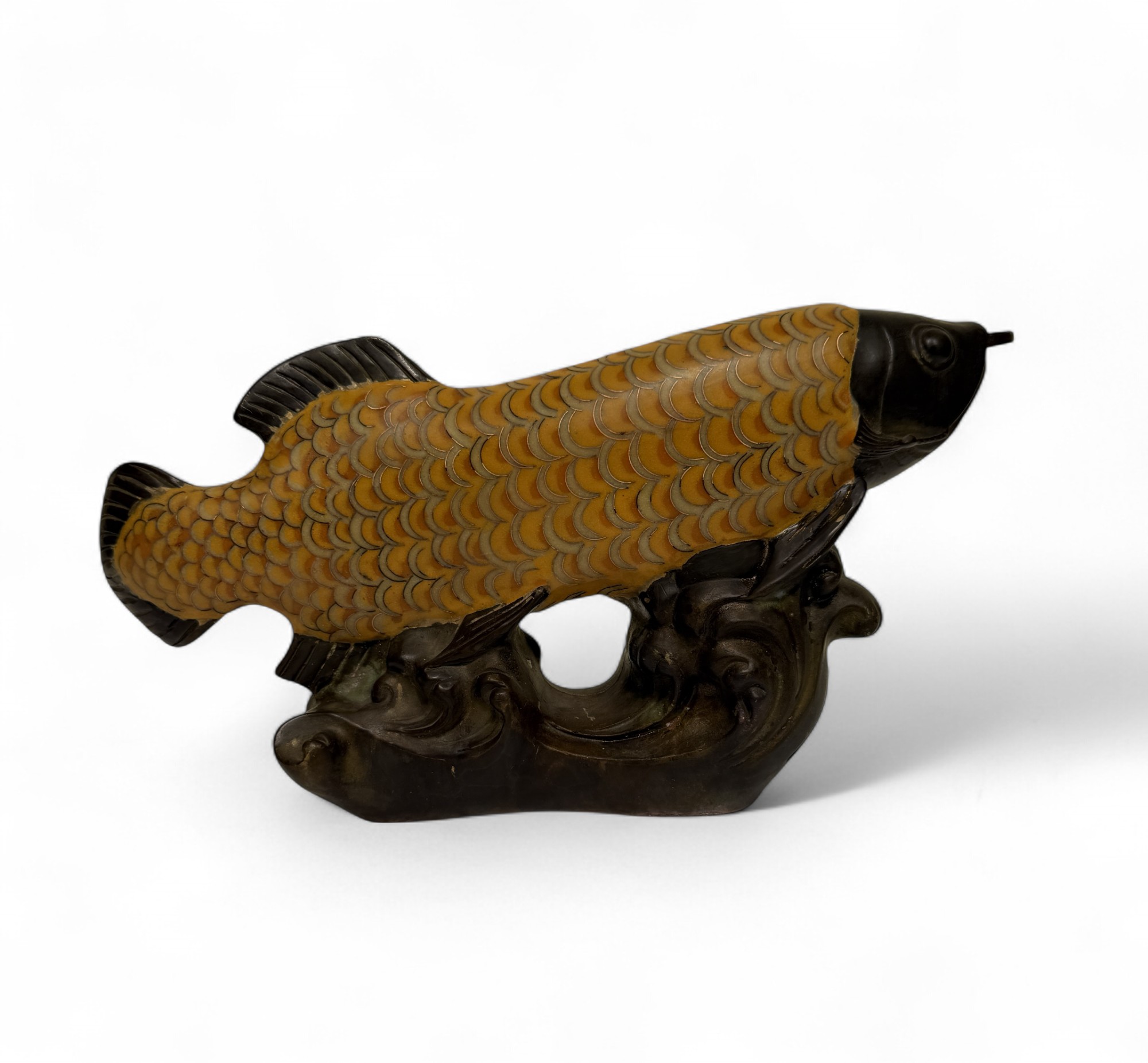 Koifisch Bronze Skulptur Cloisonne Figur Reichtumssymbol
