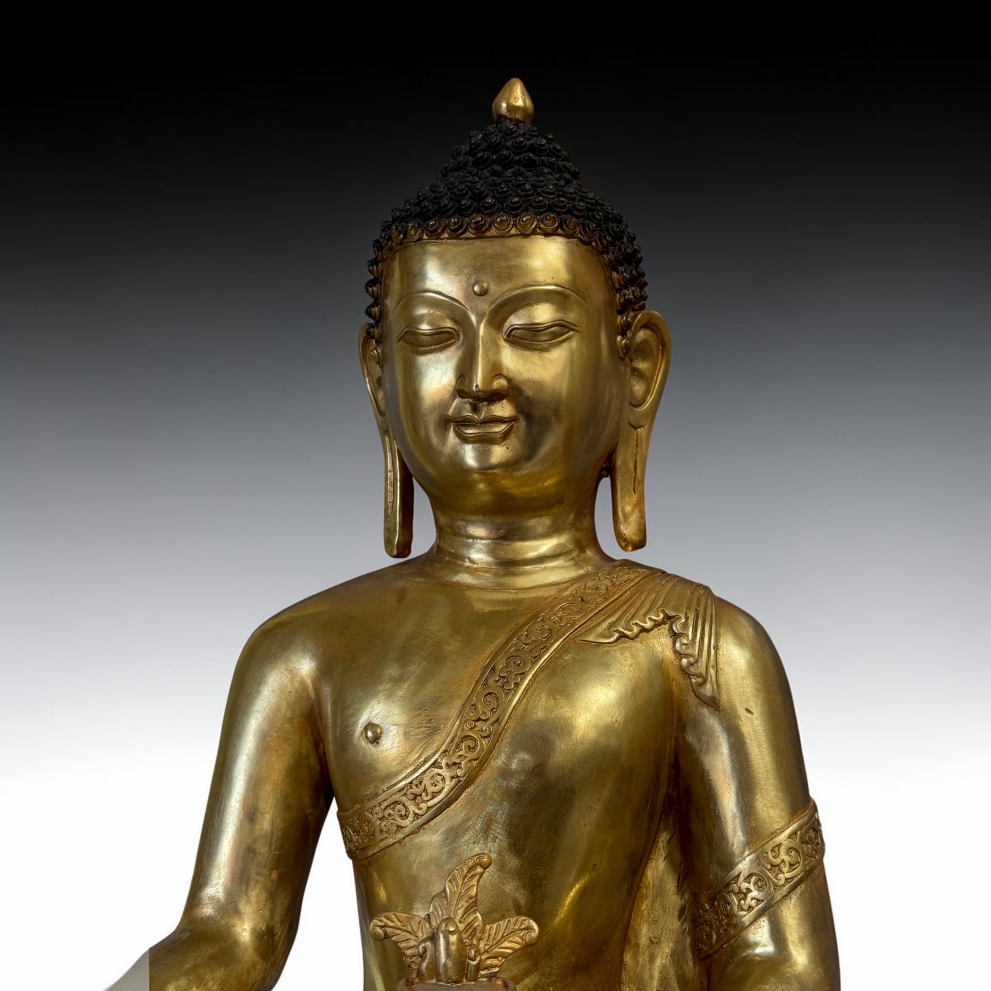Großer, alter Medizinbuddha aus Sichuan – Buddha der Heilung (64 cm)