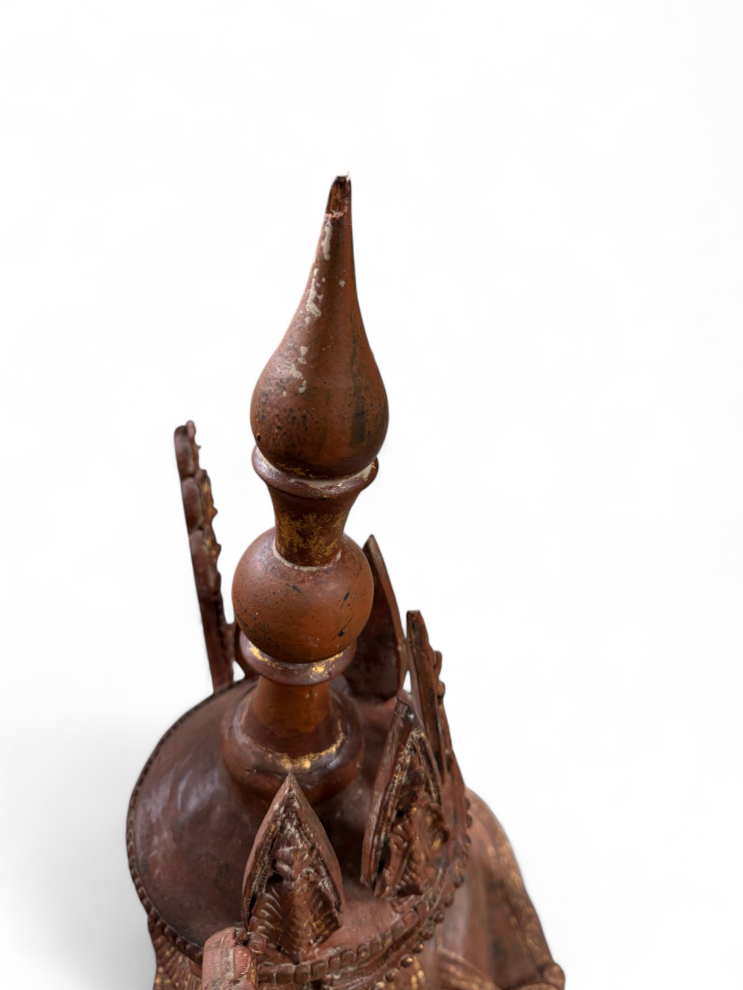 Alte Buddha Statue aus Burma Jambupati Lacquerware Skulptur