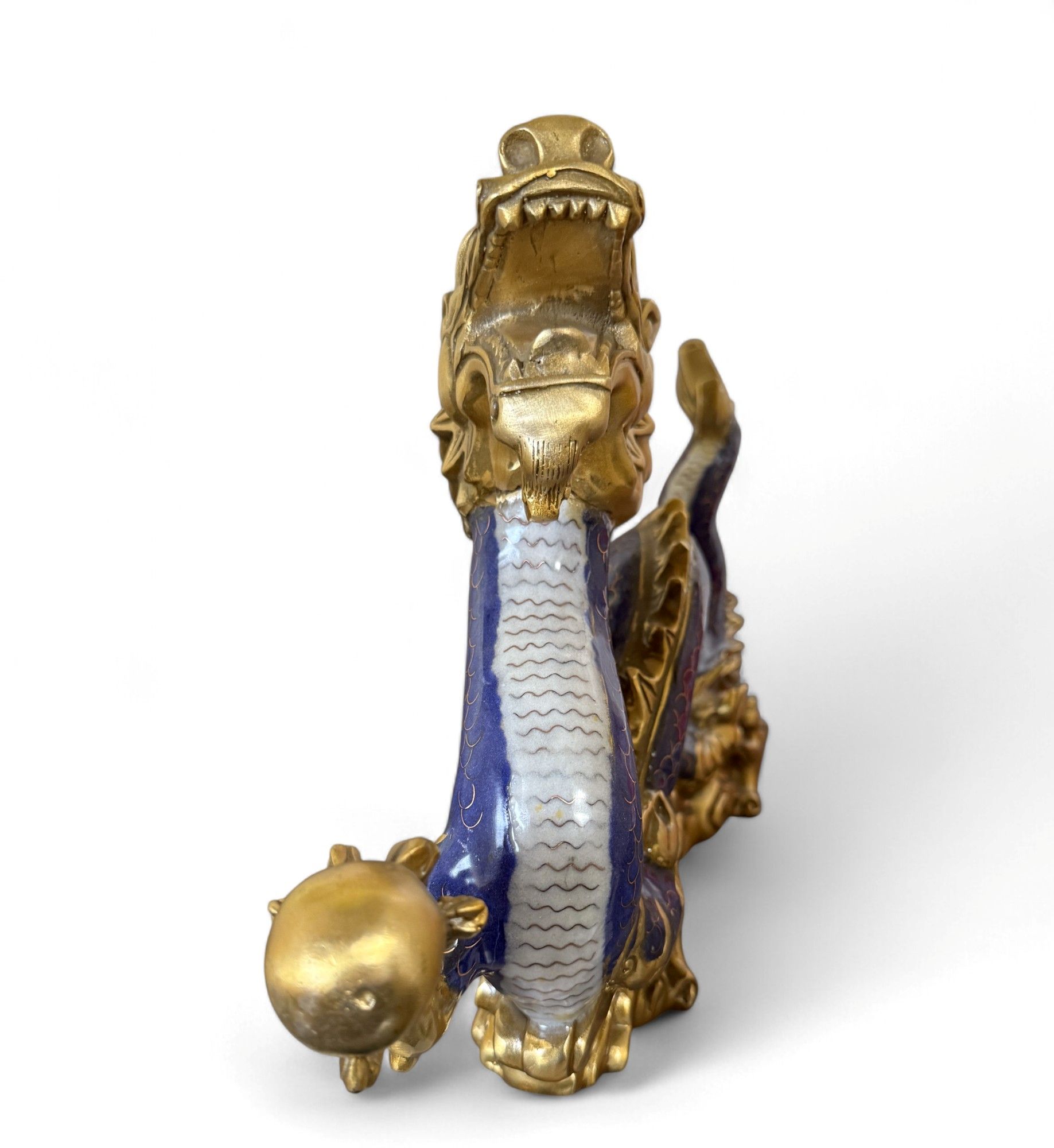 China Drachen Skulptur Bronze Figur Cloisonne 42 cm