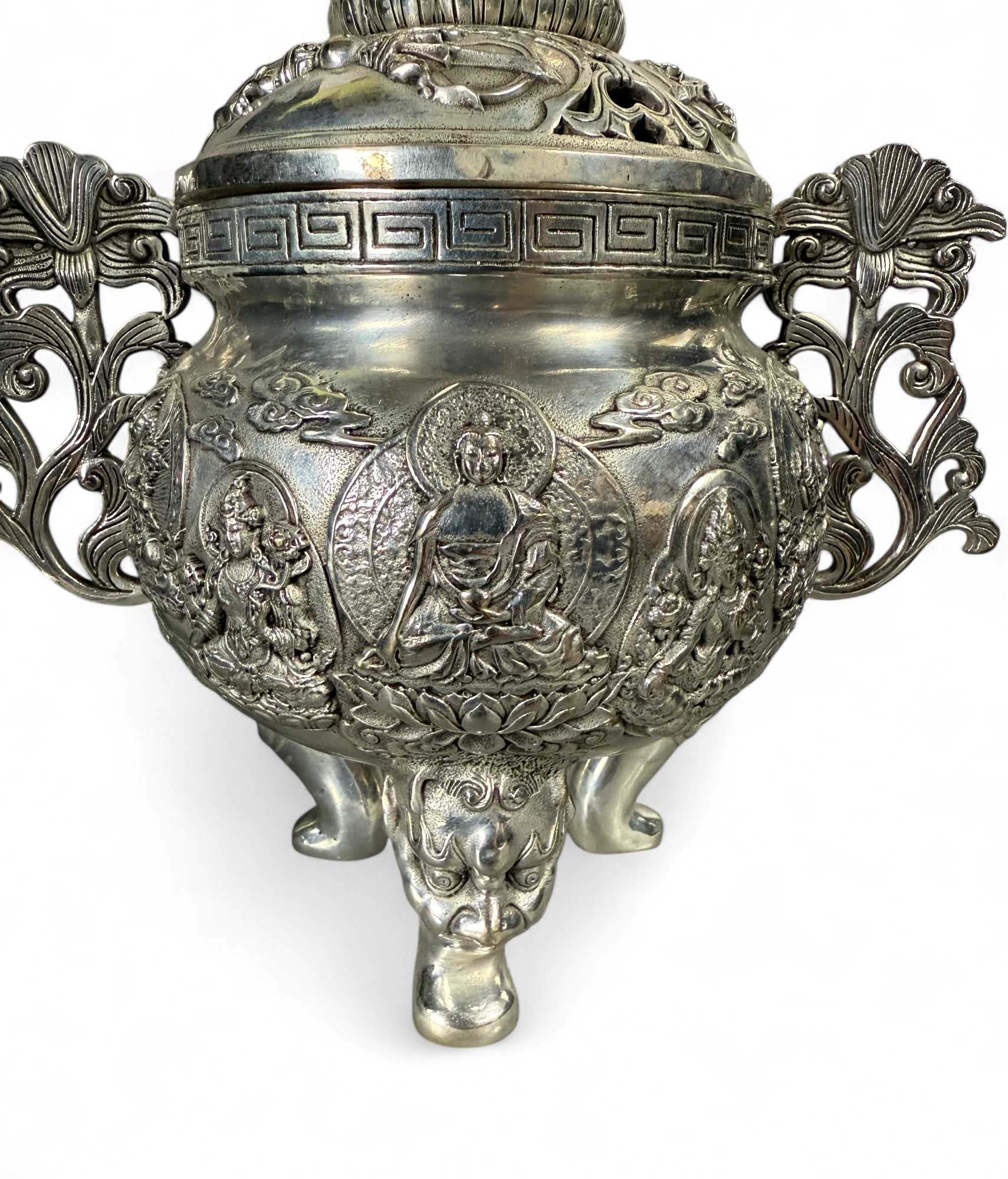 Bronze Räuchergefäß mit Buddha – spirituelle Dekoration