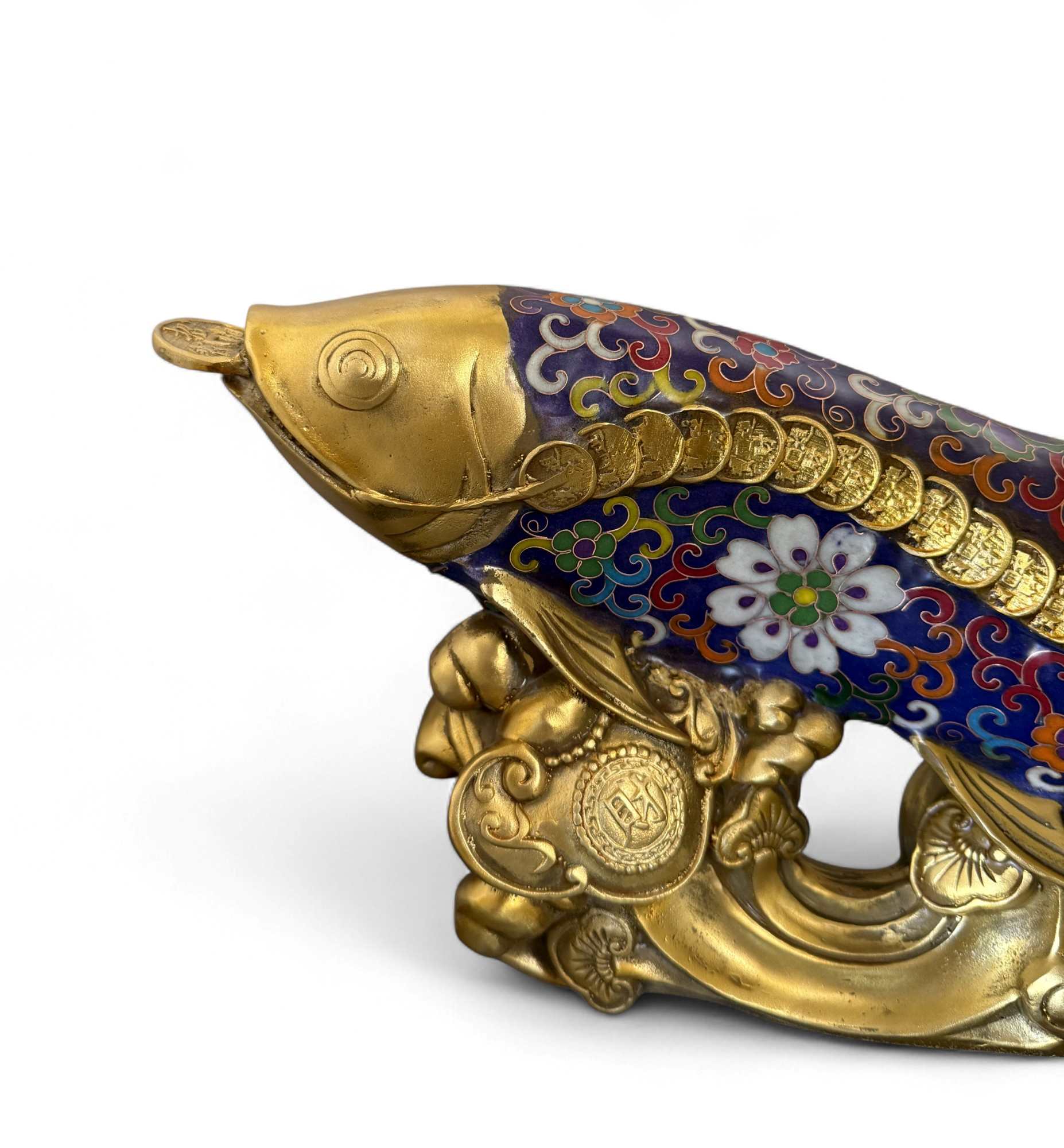 Koifisch Bronze Skulptur Cloisonne Figur Reichtumssymbol