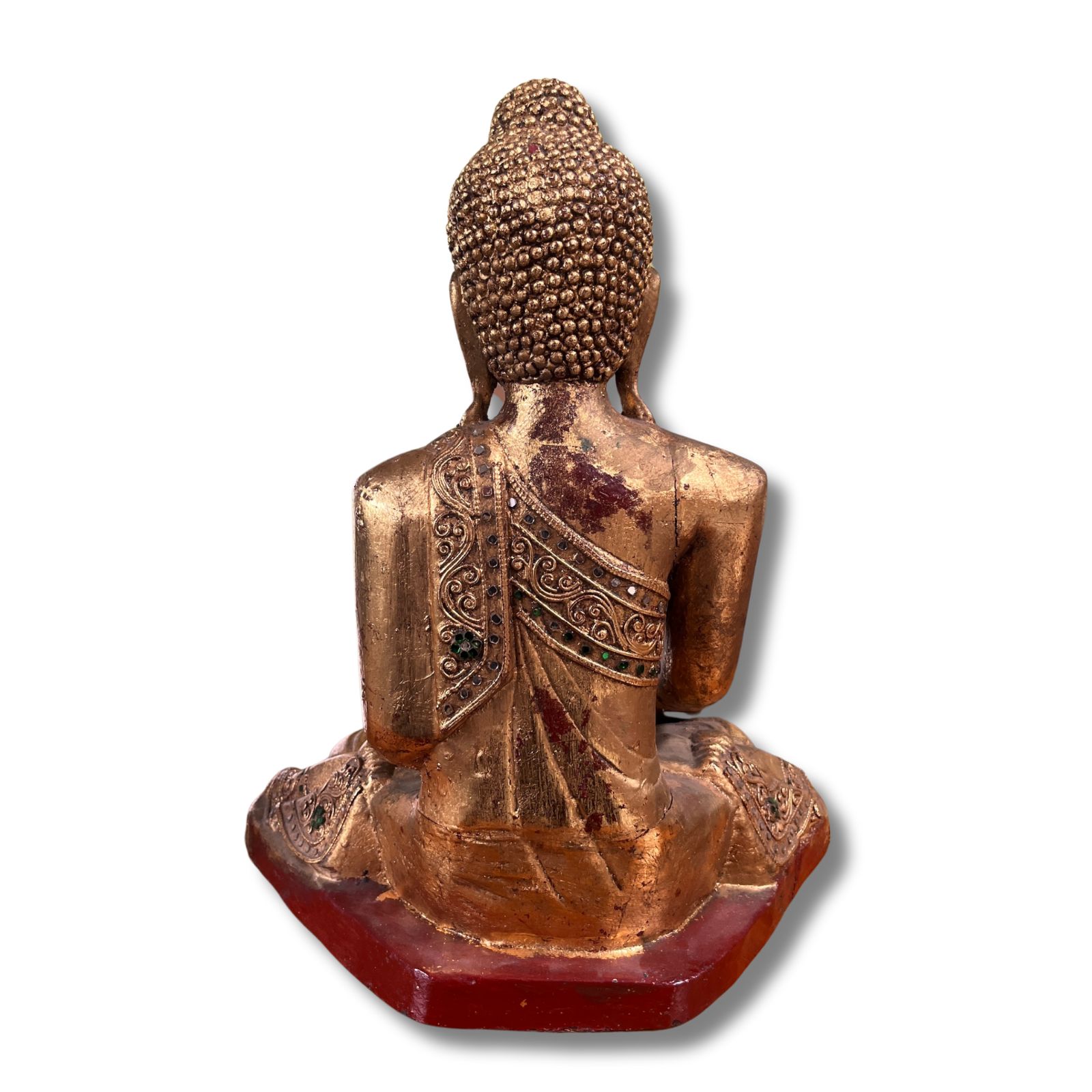 Holz Buddha Statue Thailand blattvergoldet 44,5cm