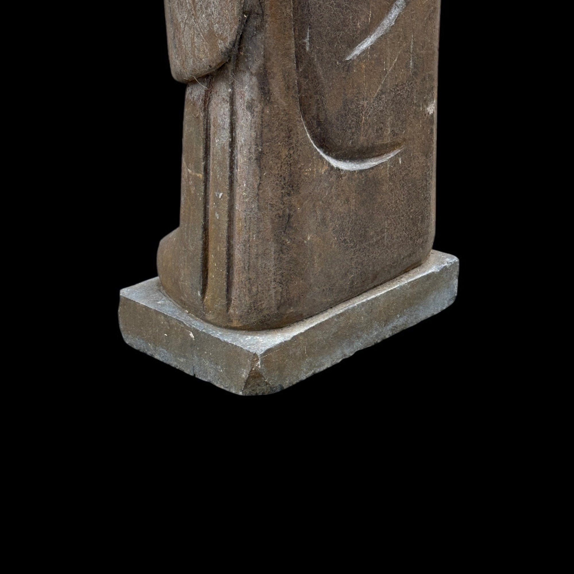 Chinesischer Gelehrter mit Bambusflöte Naturstein Garten Statue 121cm