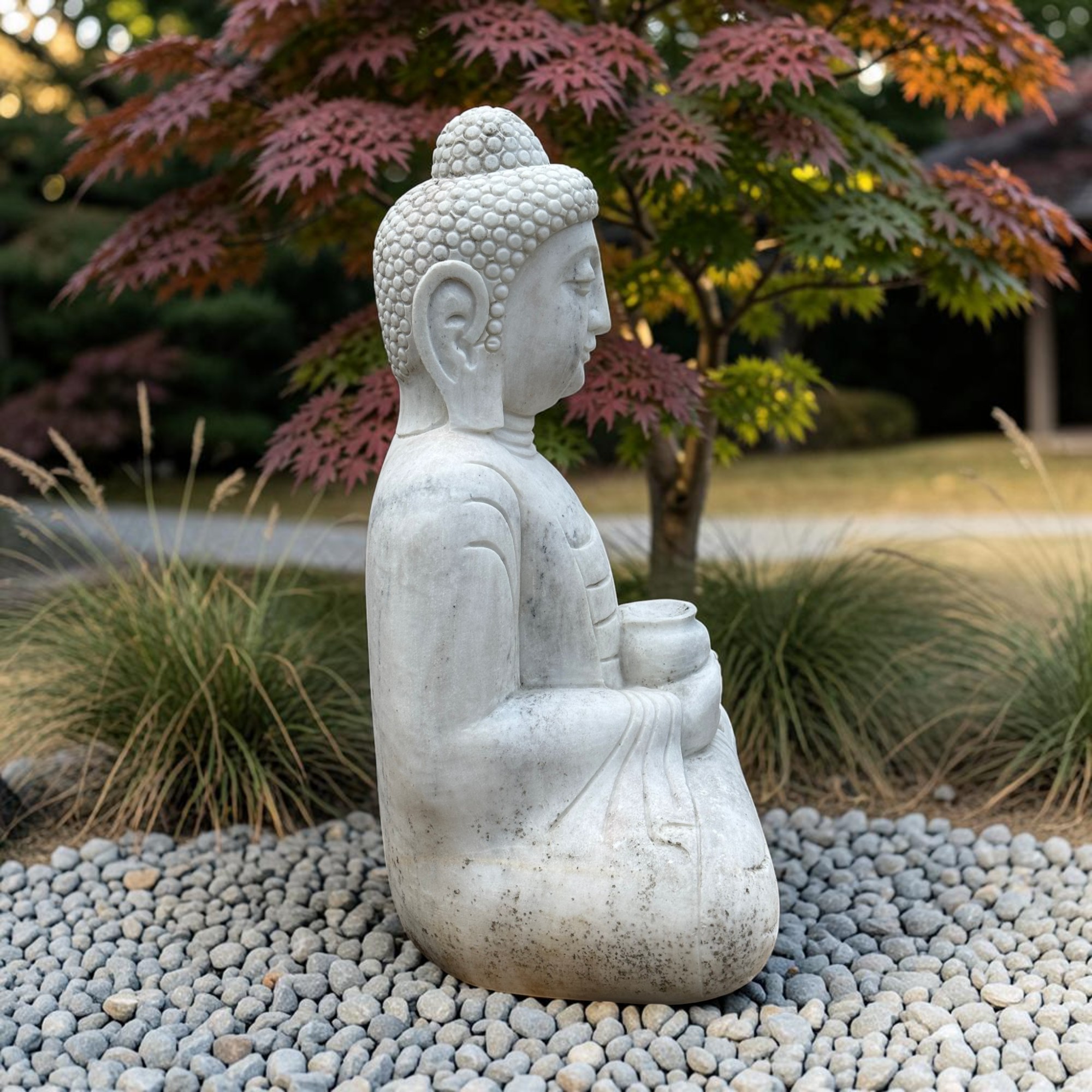 Garten Buddha Skulptur Marmor Stein Tibet-China Statue