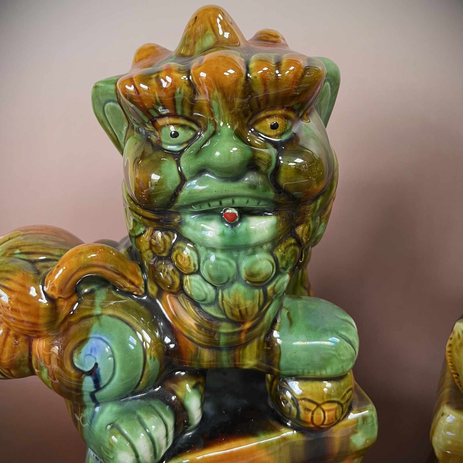 Asiatische Wächterlöwen Keramik Porzellan China