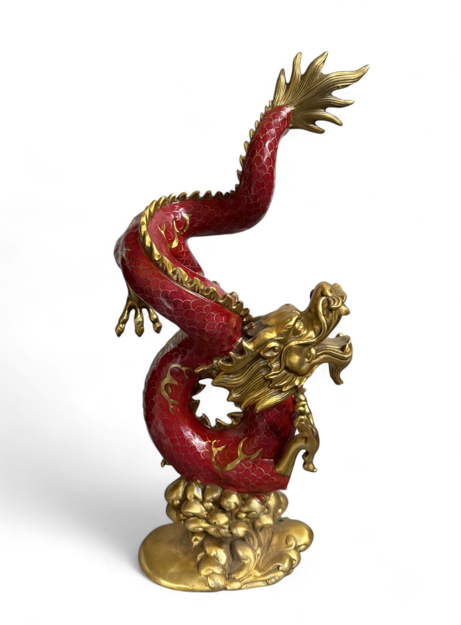 China Drachen Skulptur Bronze Figur Cloisonne 41 cm