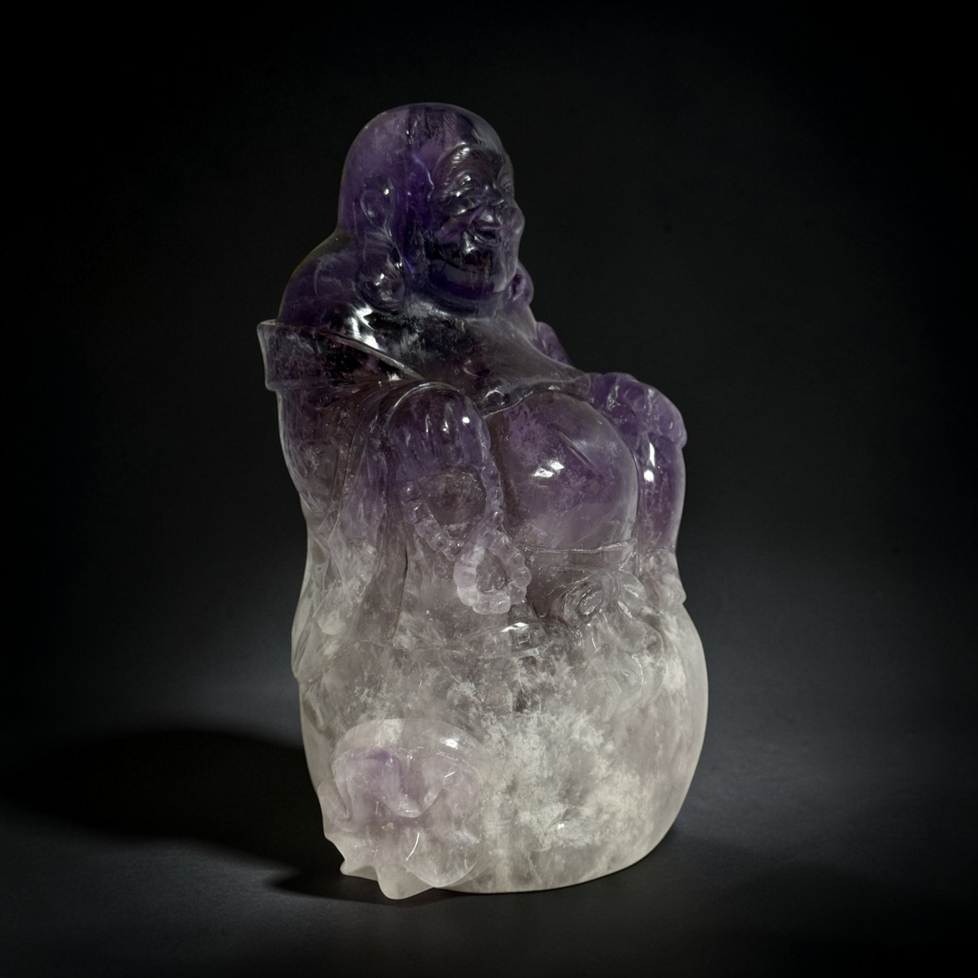 Happy Budai Figur - Amethyst - 16,5 cm Skulptur