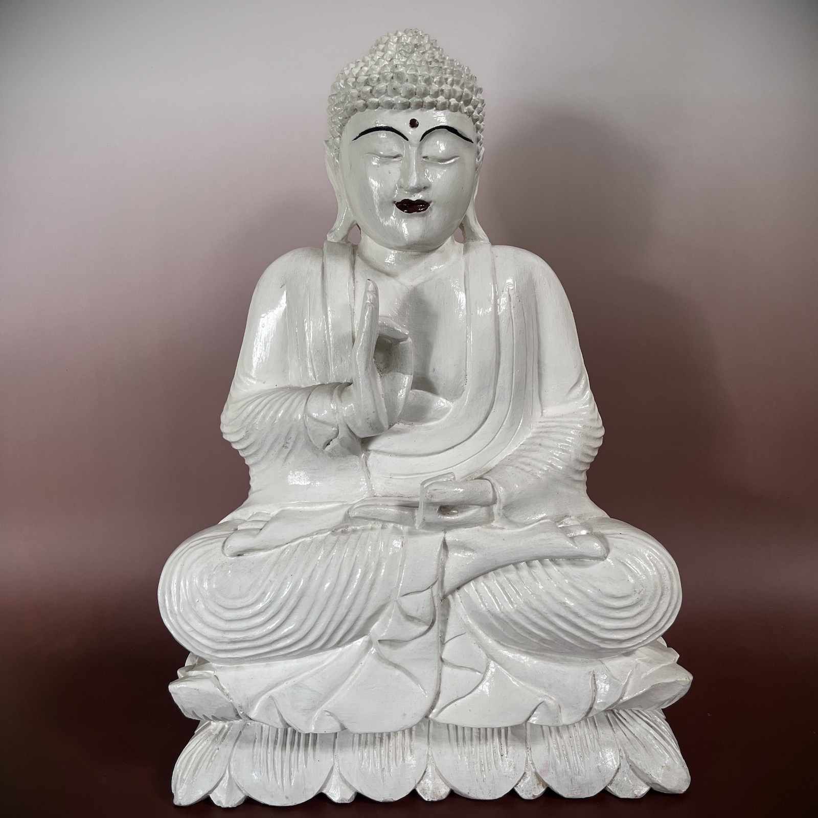 Holz Buddha Figur lehrende Geste 49cm groß