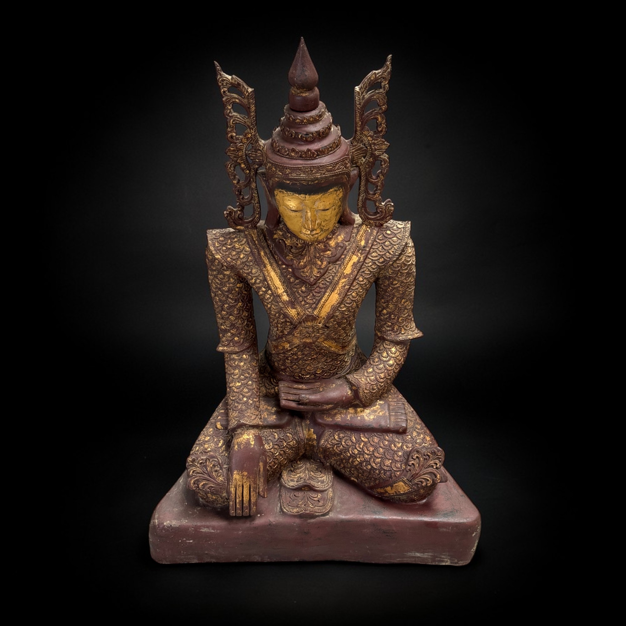 Burma Buddha Statue aus Lacquerware - 102 cm groß