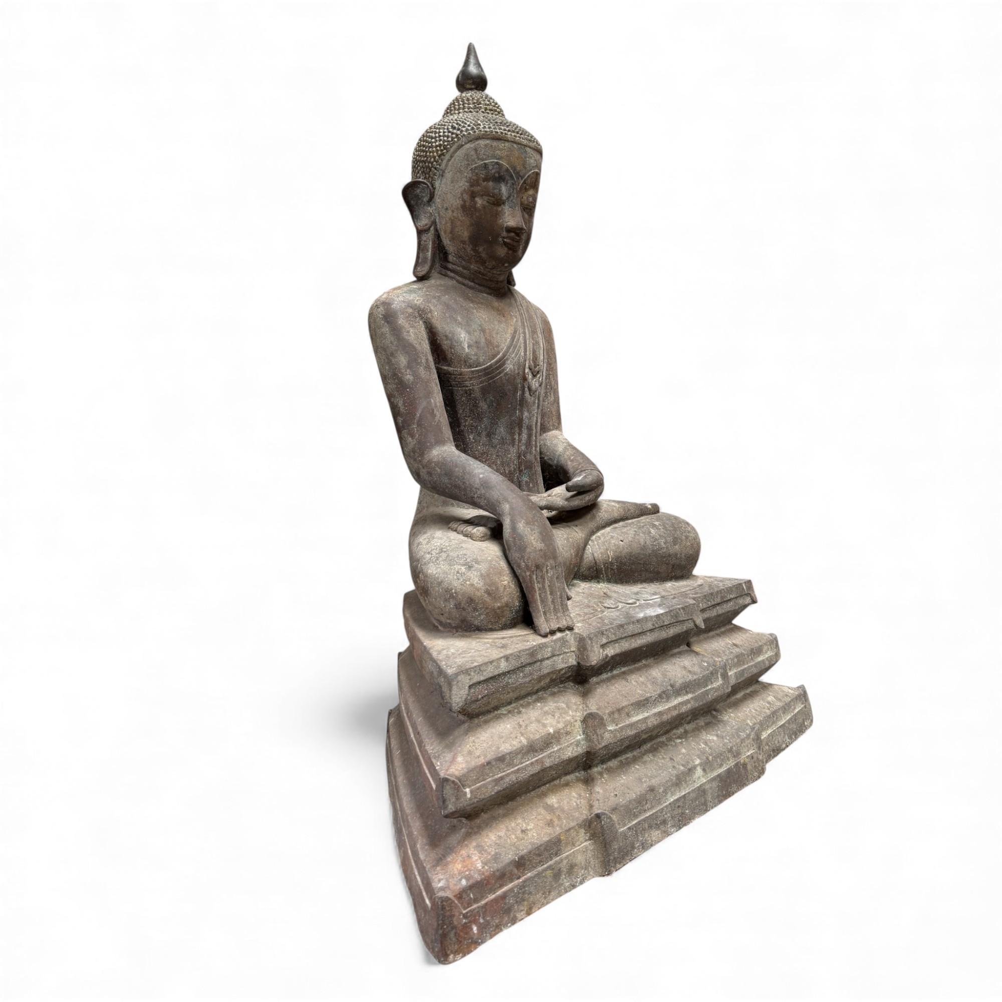 Große Burma Buddha Statue aus Bronze