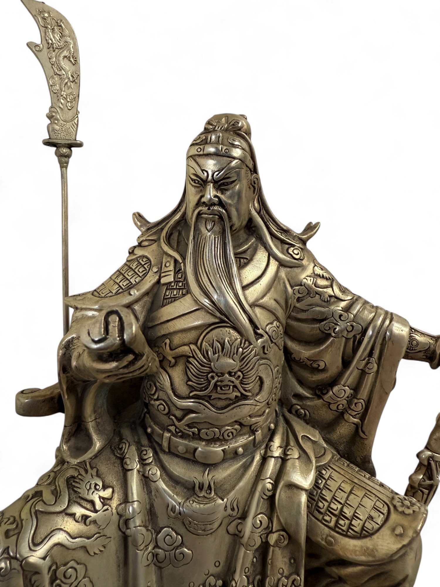 China Krieger General Guan Yu - Kwan Kong Bronze Figur