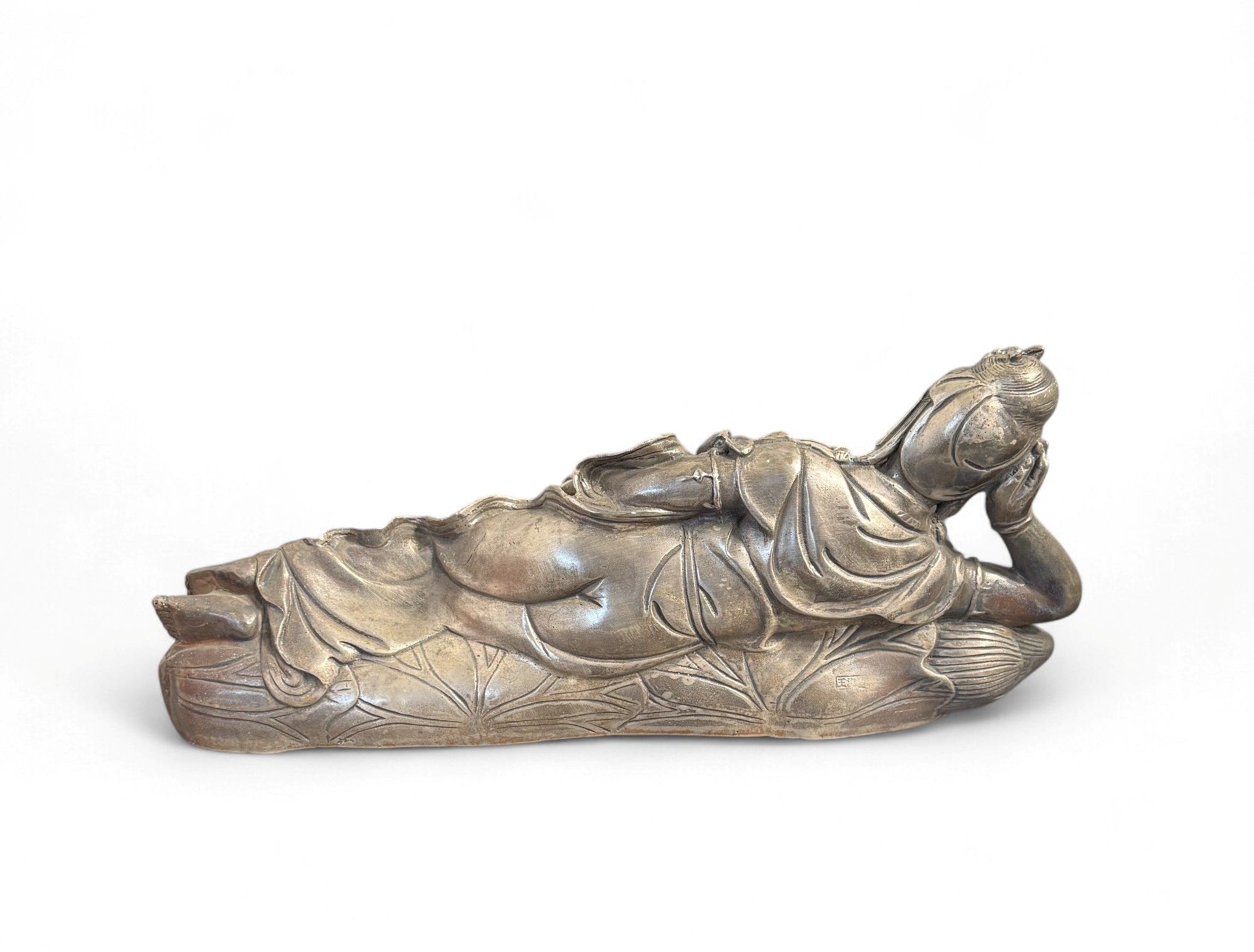 Chinesische Guanyin Bronze Figur Bodhisattva Skulptur Buddha