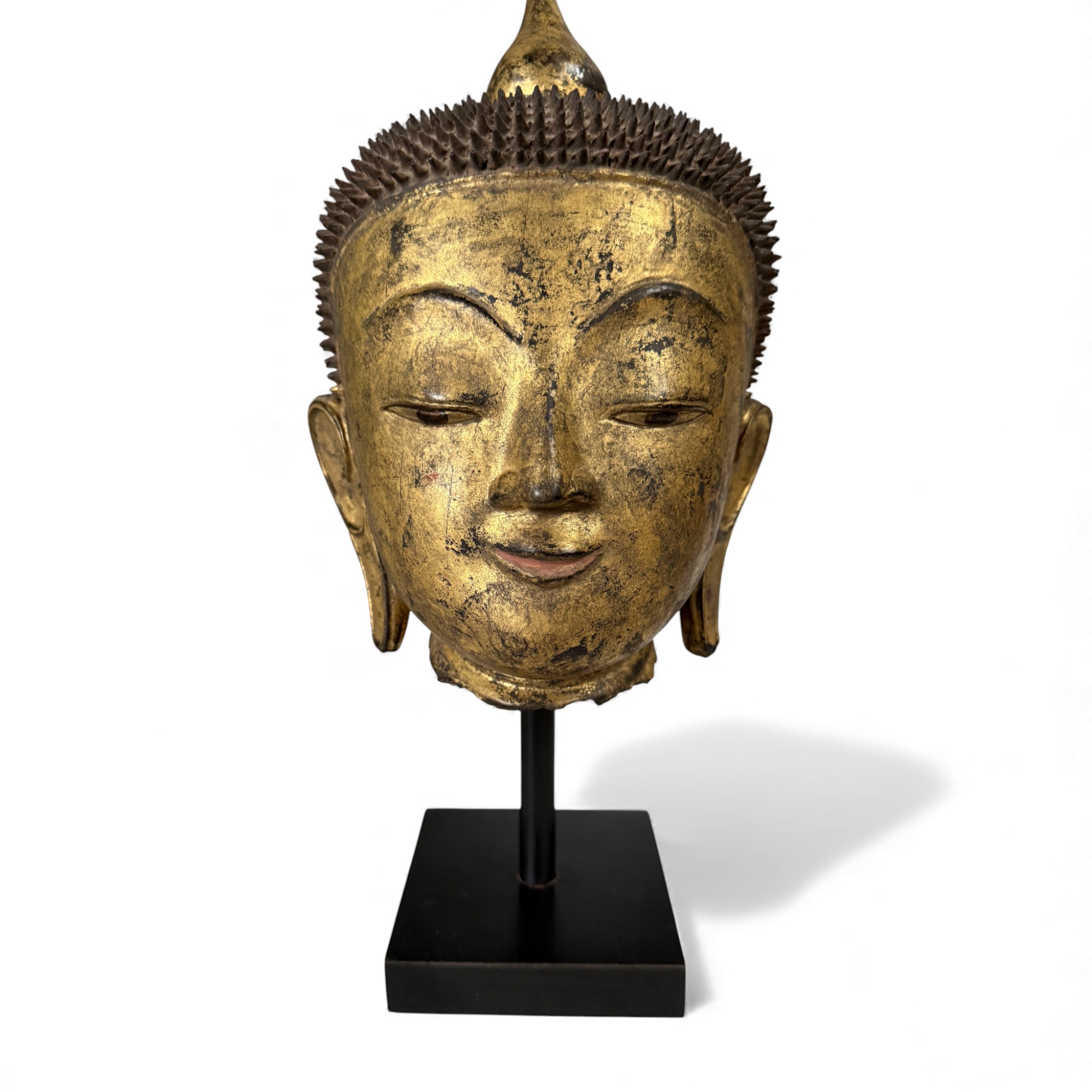 Buddha Kopf - Lacquerware - Lackvergoldet - Burma