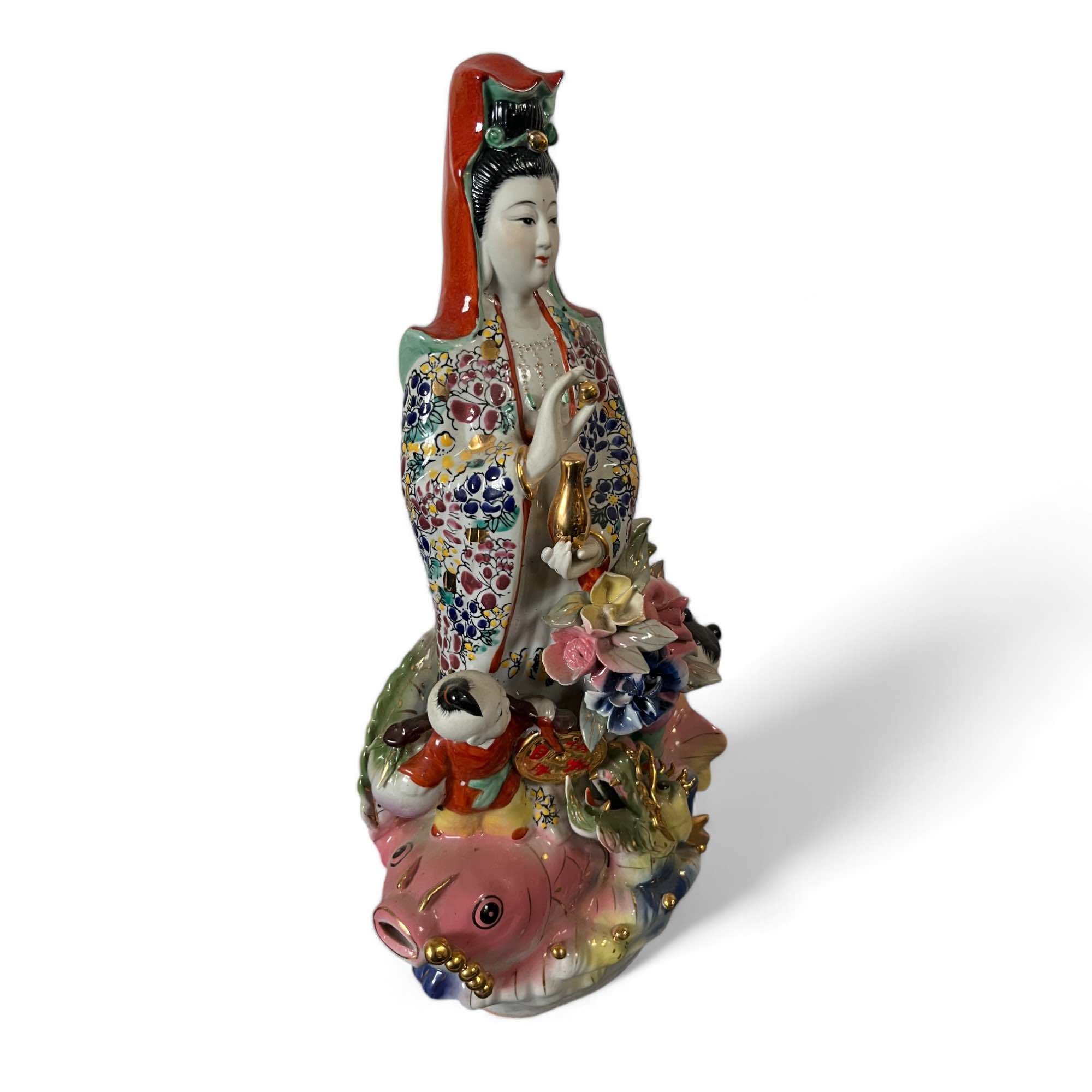 Buddha Figur Kwan-Yin aus Porzellan 44cm groß