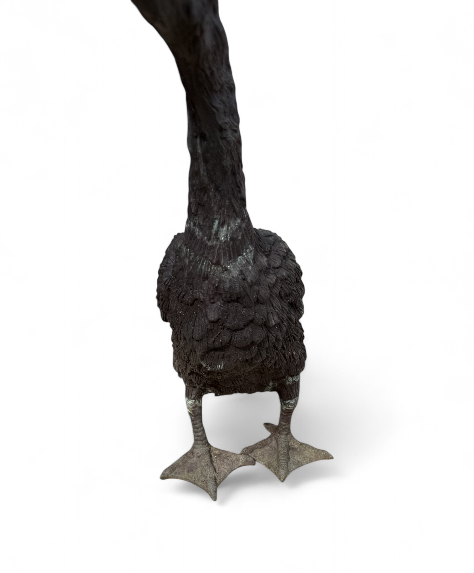 Bronze Gans Figur – Asiatische Garten Skulptur ca. 50 Jahre alt