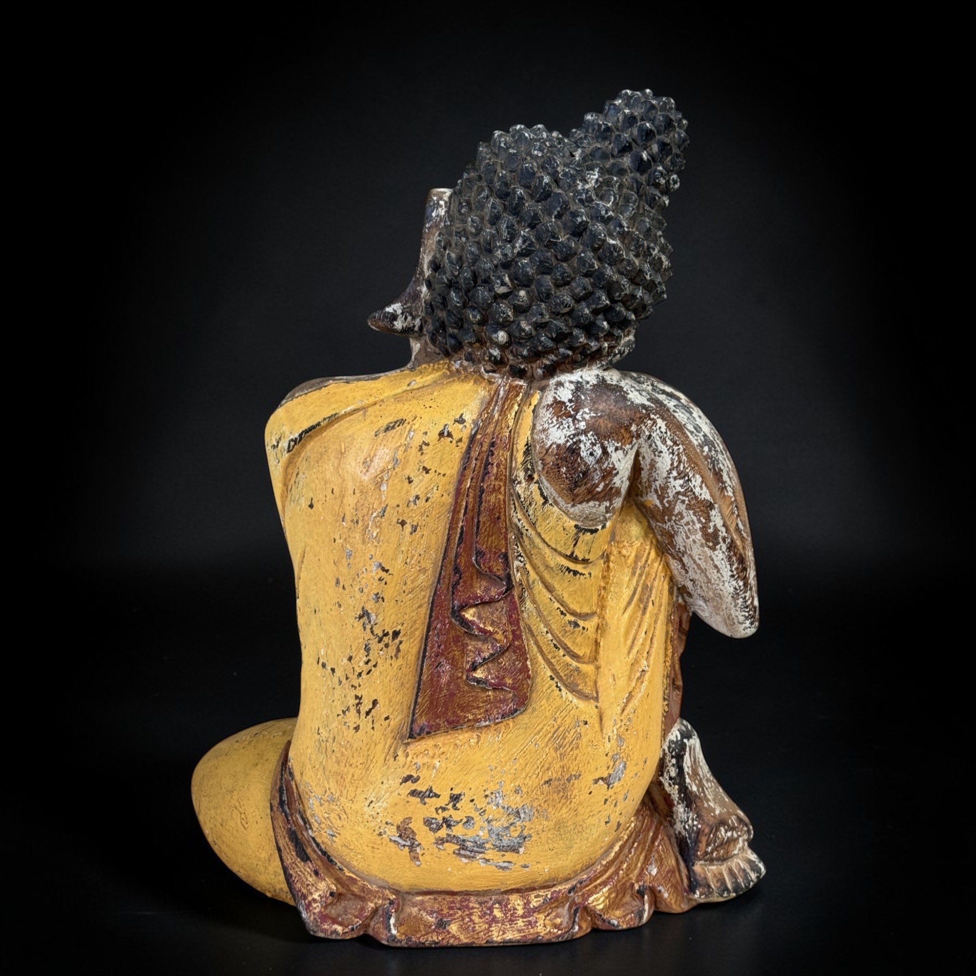 Ruhende Holz Buddha Figur - Relax - 40 cm groß