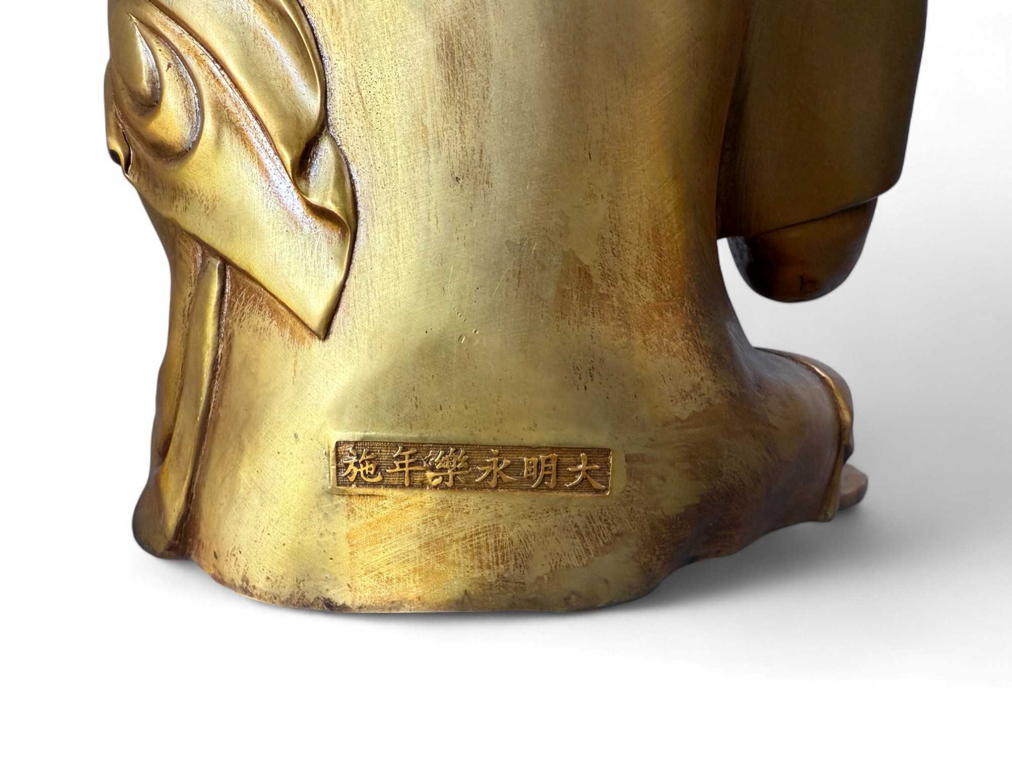 Buddha Figur Karana Mudra Bronze Statue Tibet China 
