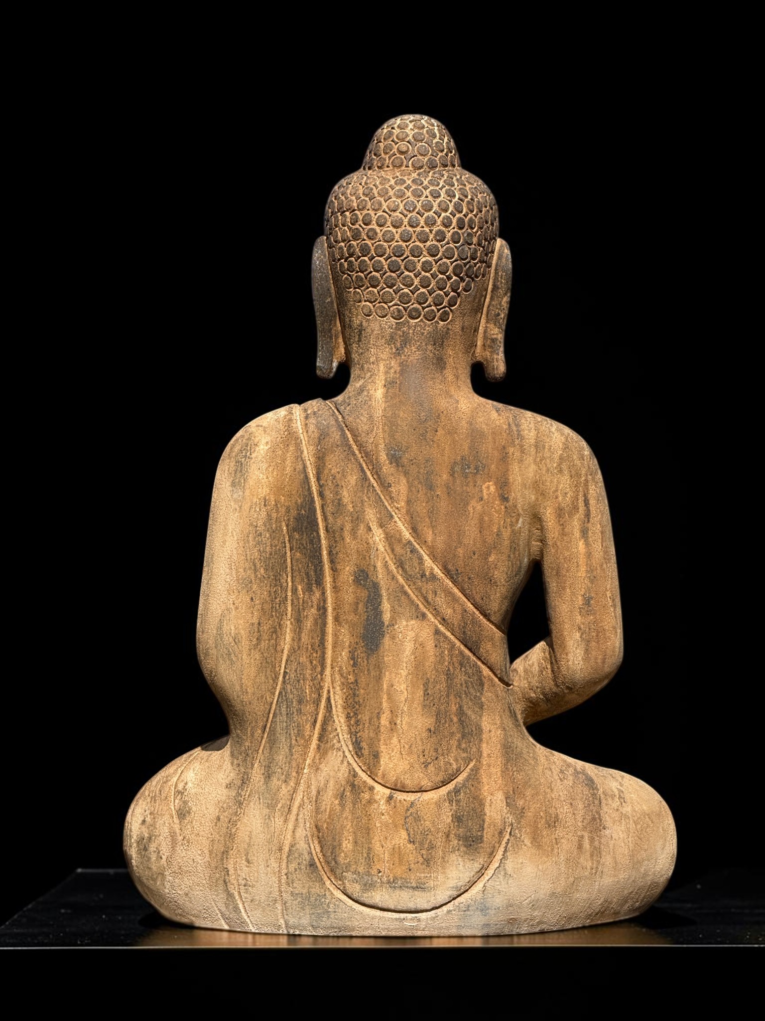 Garten Buddha Skulptur Naturstein Kalkstein meditierend 60cm