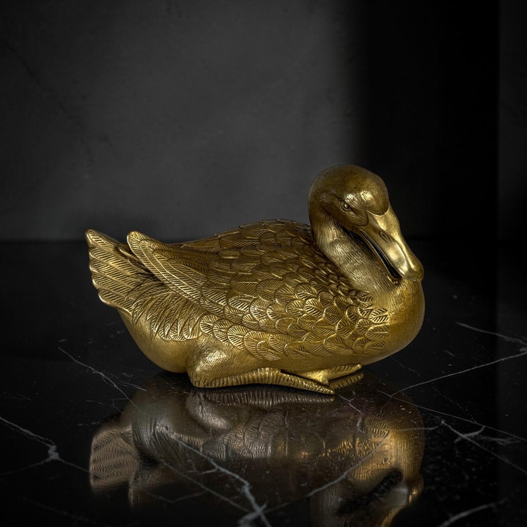 Mandarinente Bronze Figur – Feng Shui Skulptur aus China