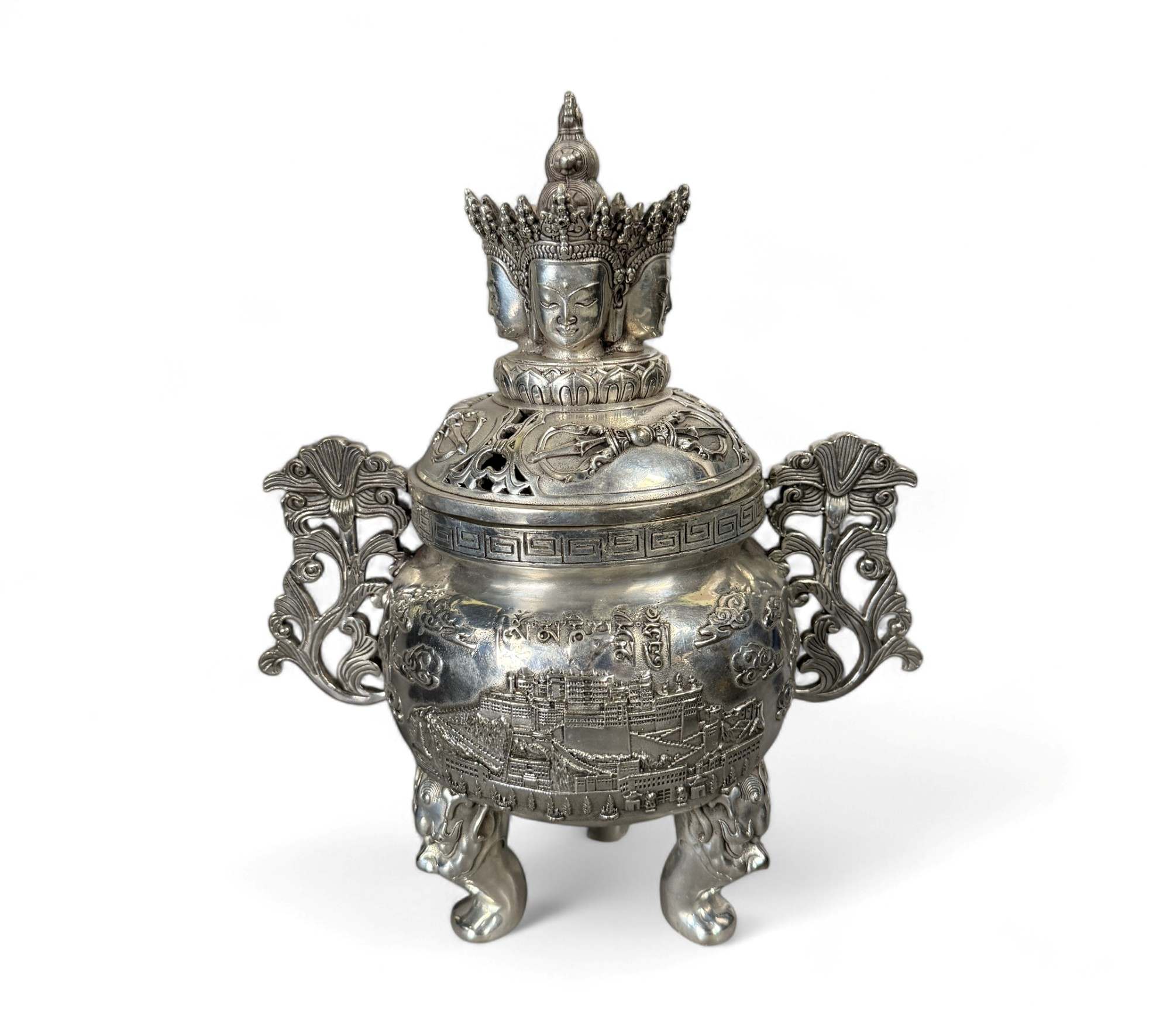 Bronze Räuchergefäß mit Buddha – spirituelle Dekoration