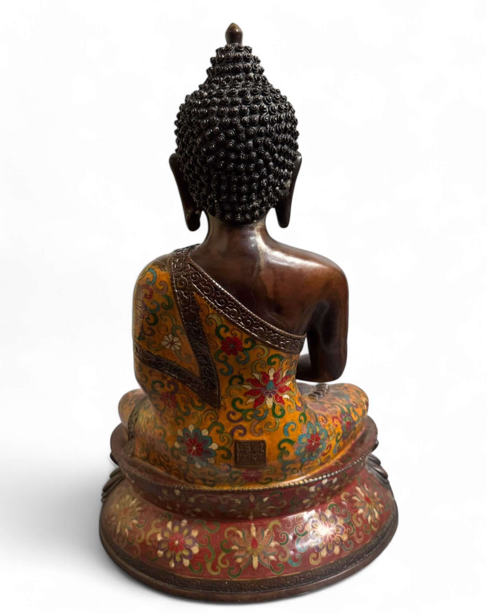 Buddha Figur Bronze China Cloisonne Skulptur 44cm groß