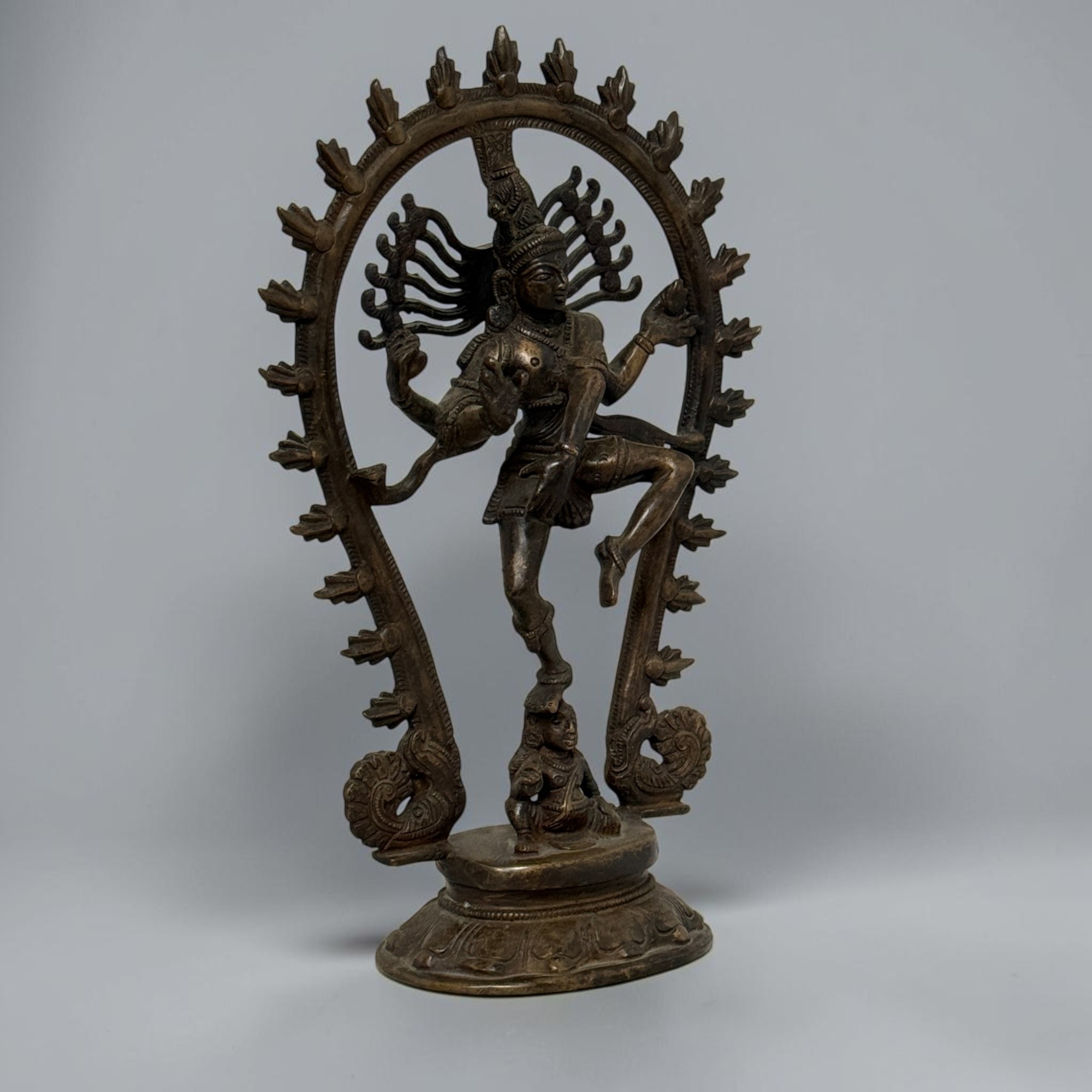 Dancing Shiva Figur Bronze Indien, Nataraja Statue 30 cm, Vintage Skulptur