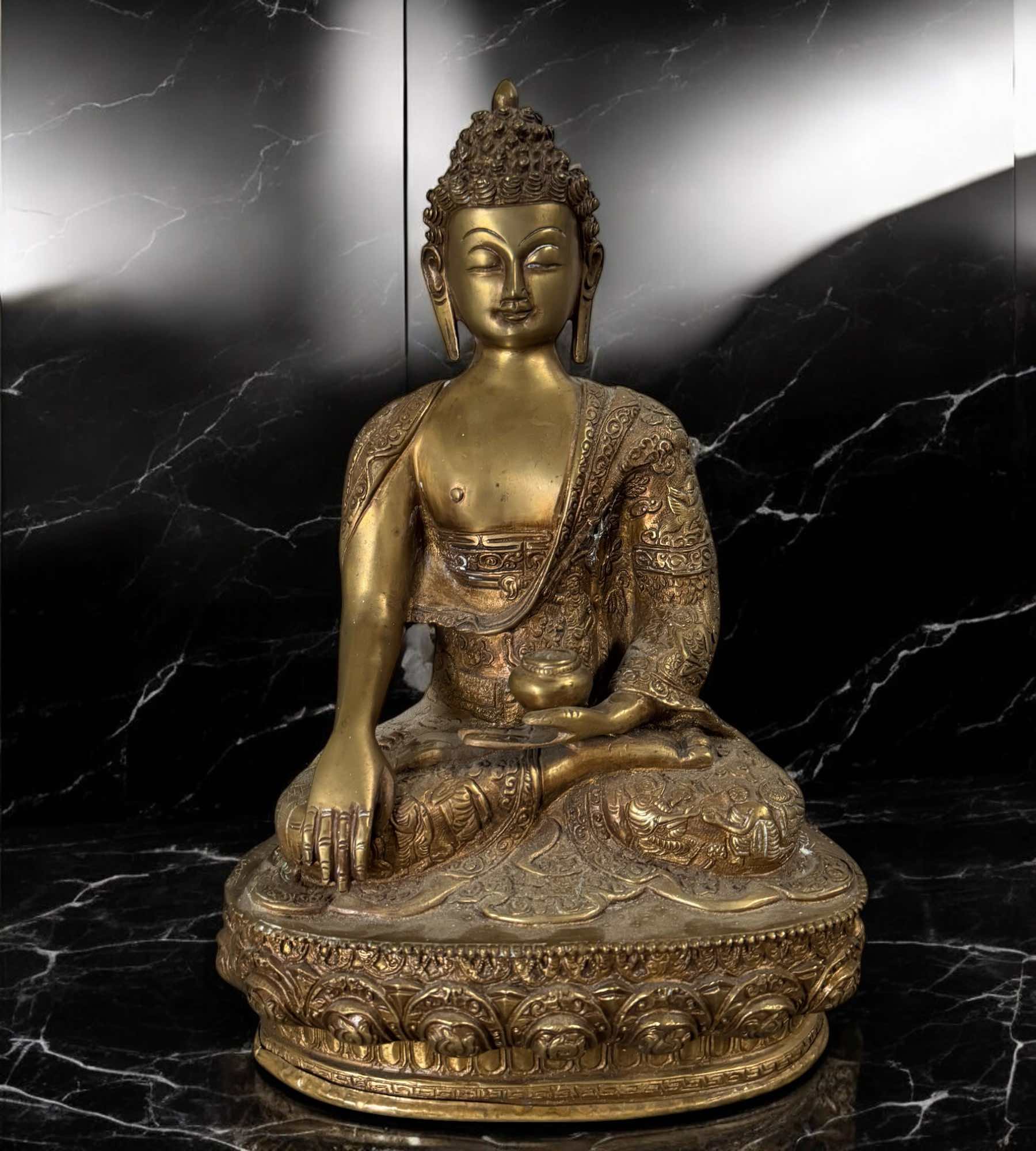 Siddharta Gautama Buddha Figur aus Bronze Nepal / Indien