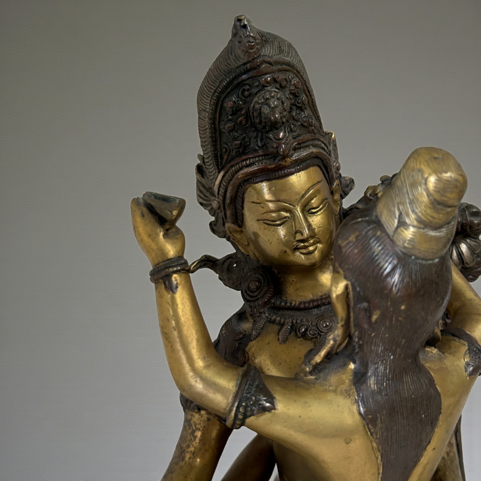 Yabyum Buddha Figur Bronze – tantrische Skulptur - 27 cm groß