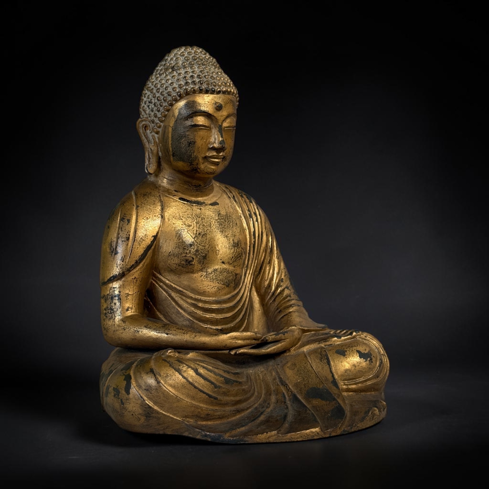 Bronze Amida Buddha Kamakura Daibutsu - Japanische Figur - Unikat 34 cm / 4,5 kg