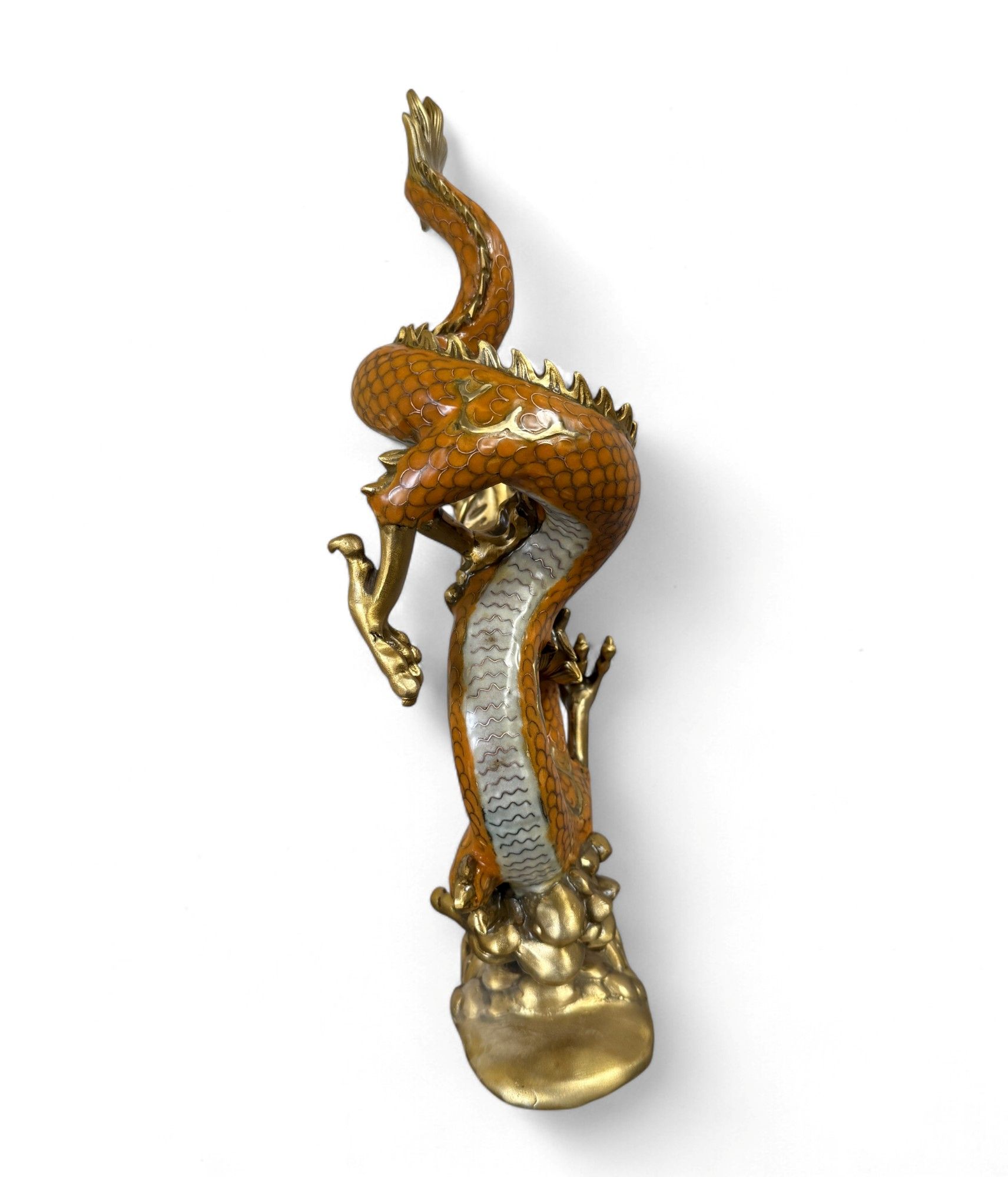 China Drachen Skulptur Bronze Figur Cloisonne 40 cm