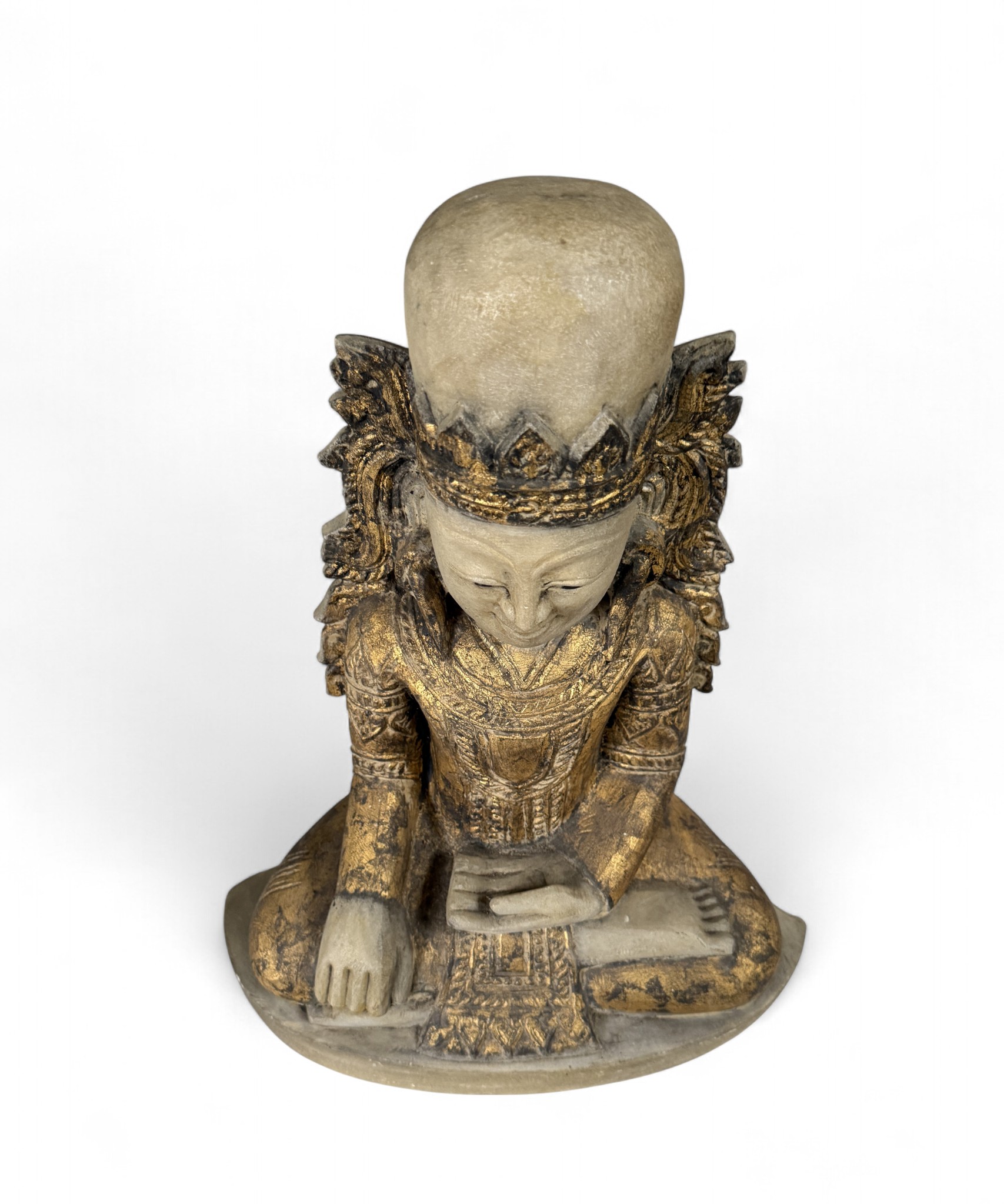Jambupati Buddha gekrönt aus Marmor Stein Burma