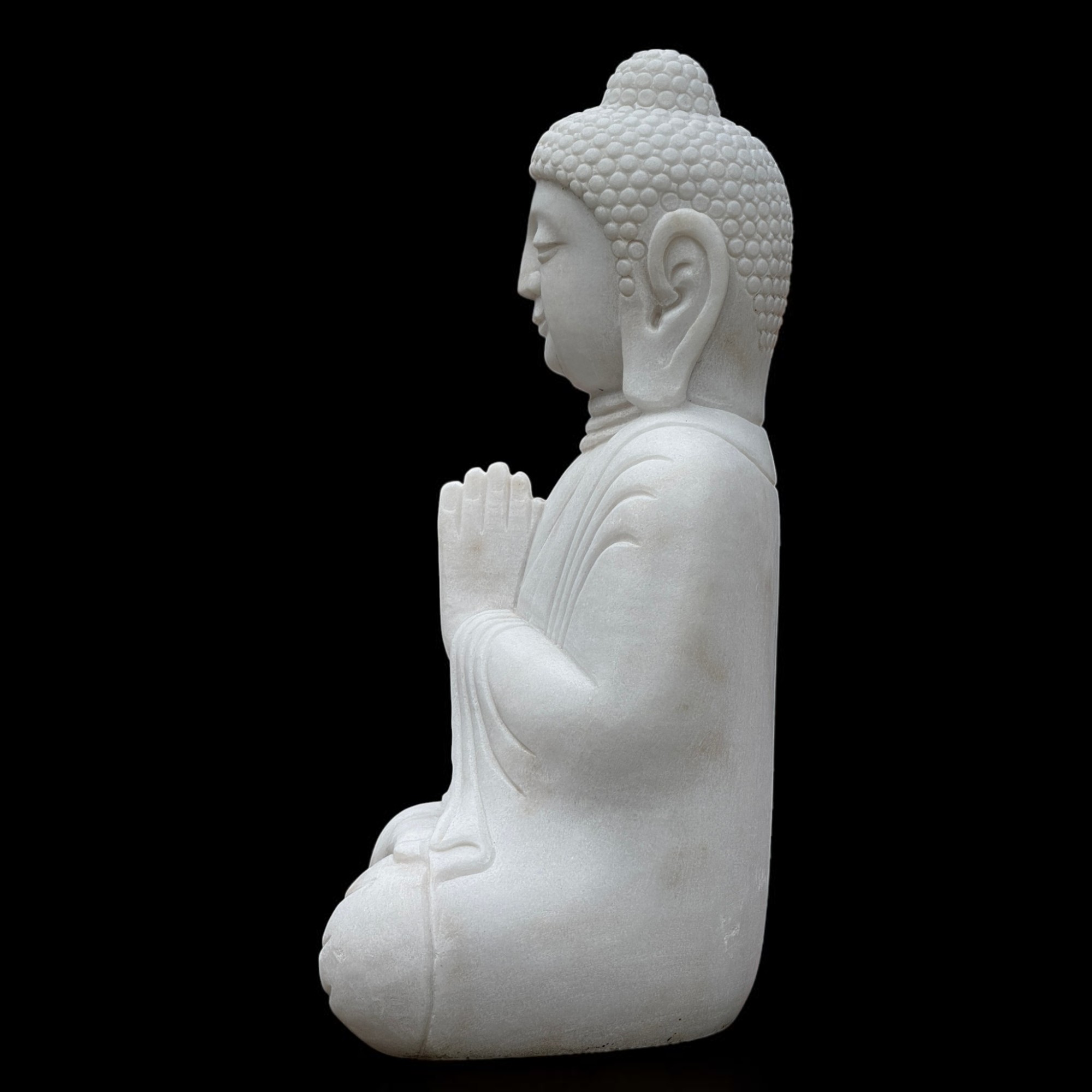 Garten Buddha Statue Marmor Stein Anjali Mudra