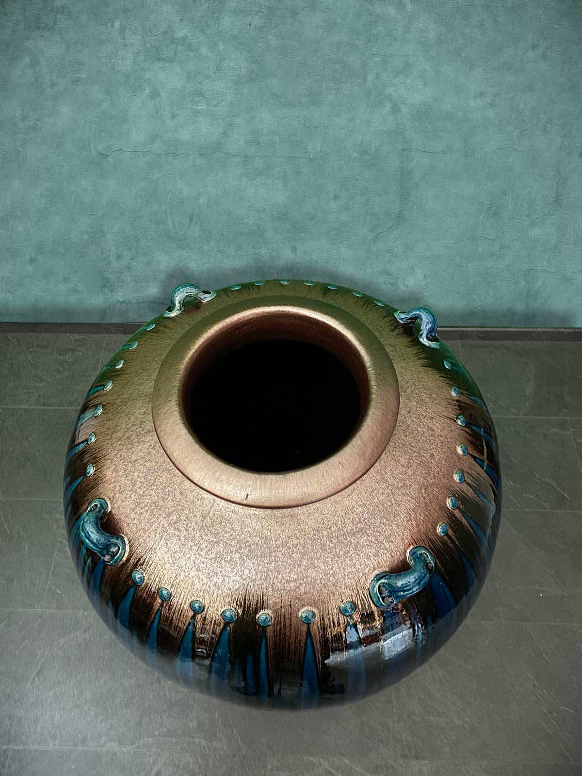 Große Bodenvase - glassierter Ton - Burma