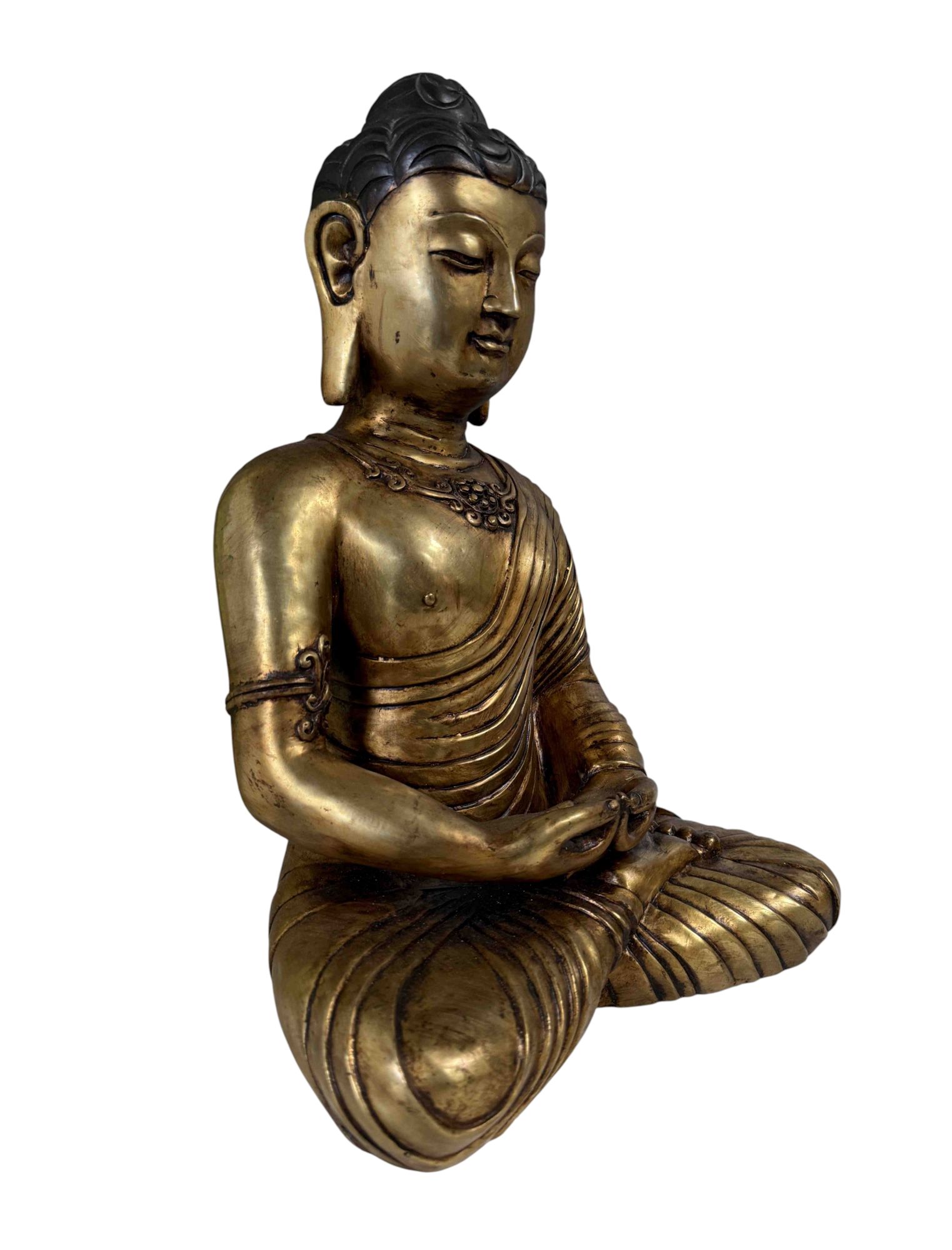 Bronze Meditations-Buddha – Tibet/China, ca. 30–40 Jahre, 44 cm