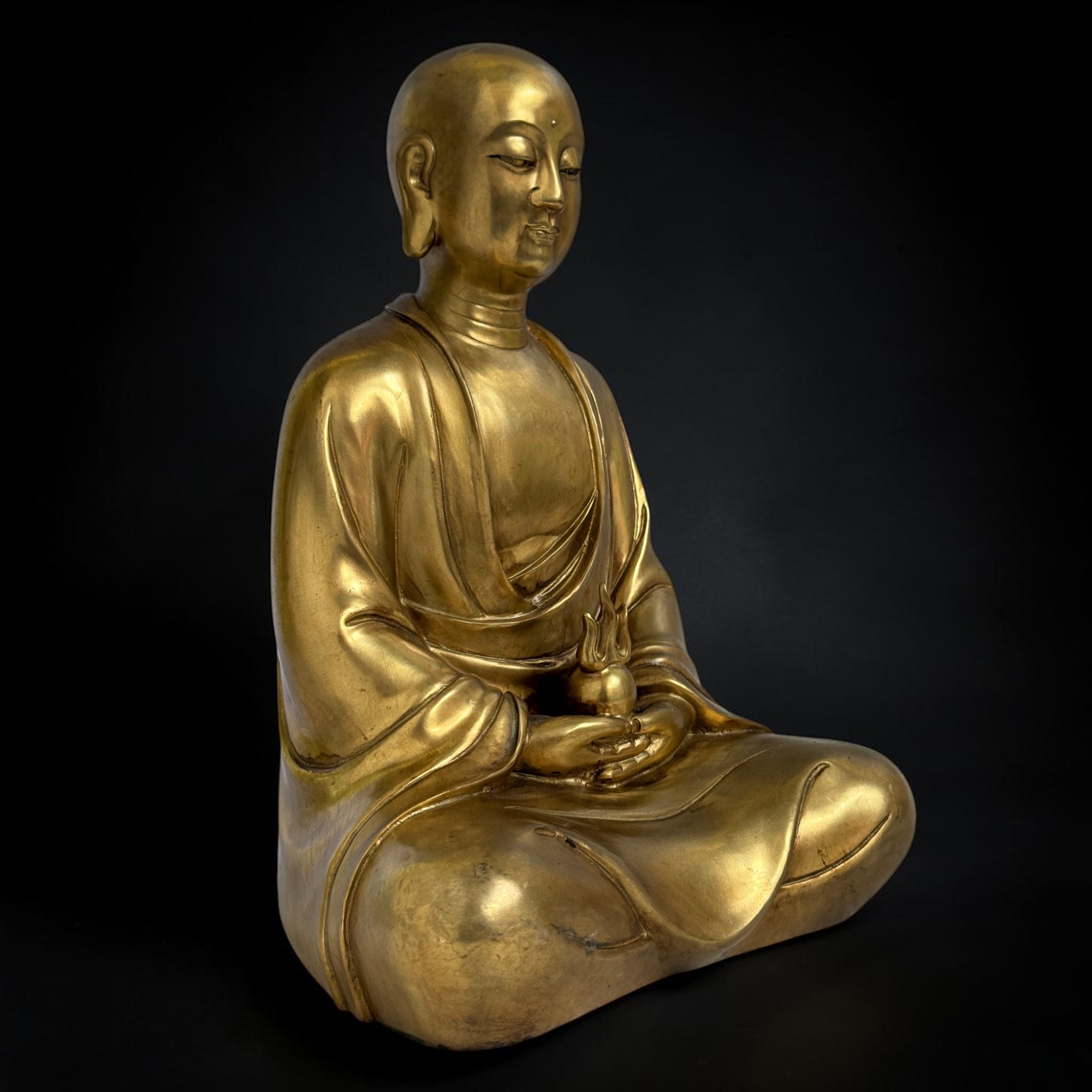 Jizo Bosatsu Bronze Statue 29 cm – Kshitigarbha Bodhisattva – Schutzpatron China