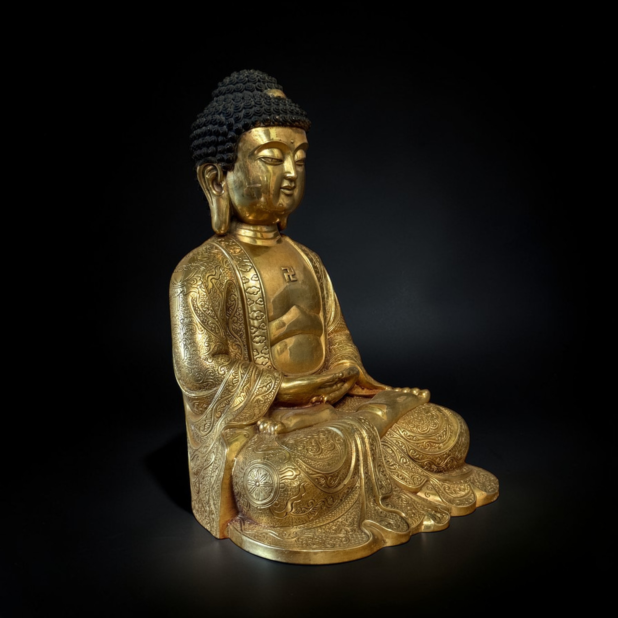 Bronze Buddha Figur - Meditations Geste - 27 cm
