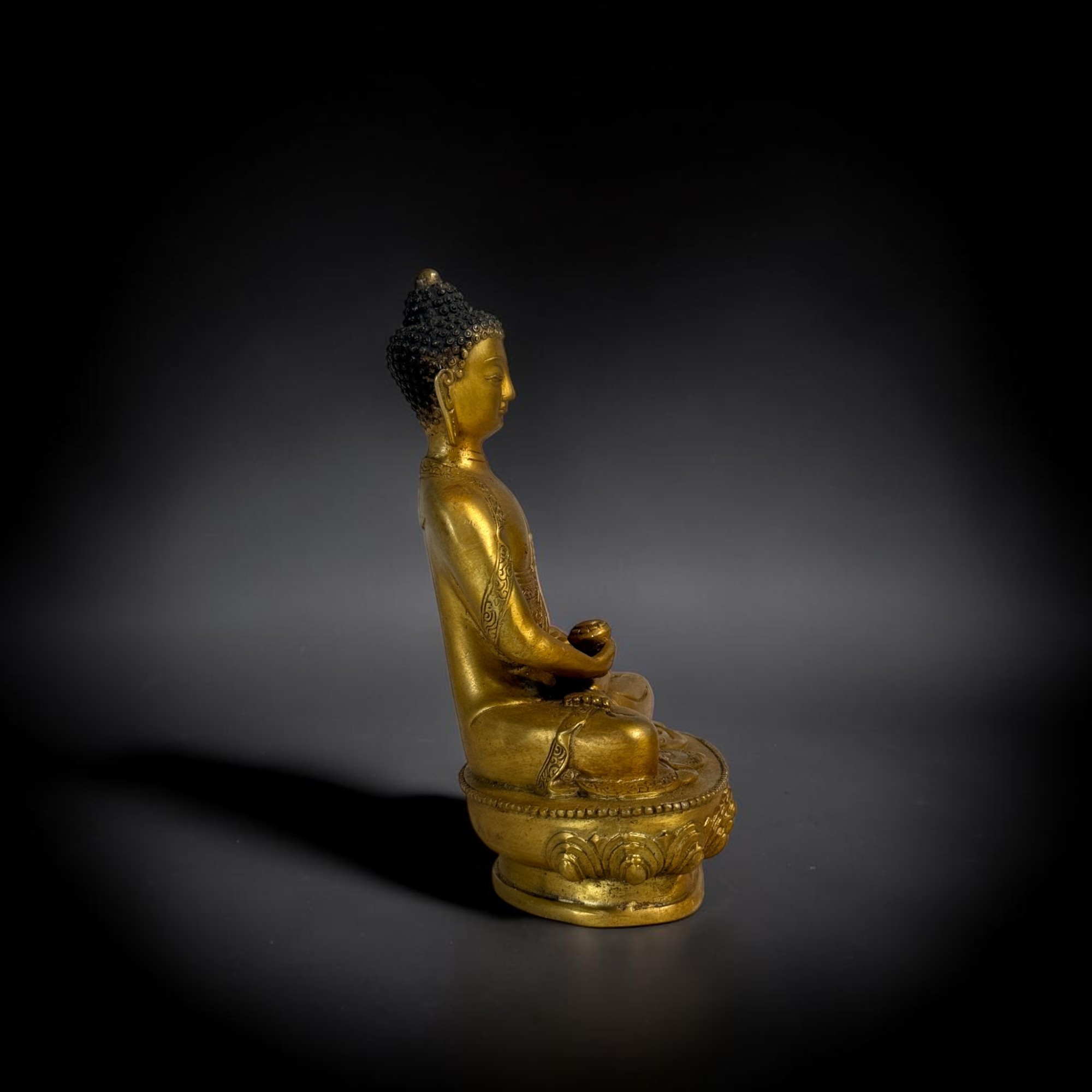 Buddha Figur Amitabha Bronze Skulptur in Meditation Asien Kunst 20cm