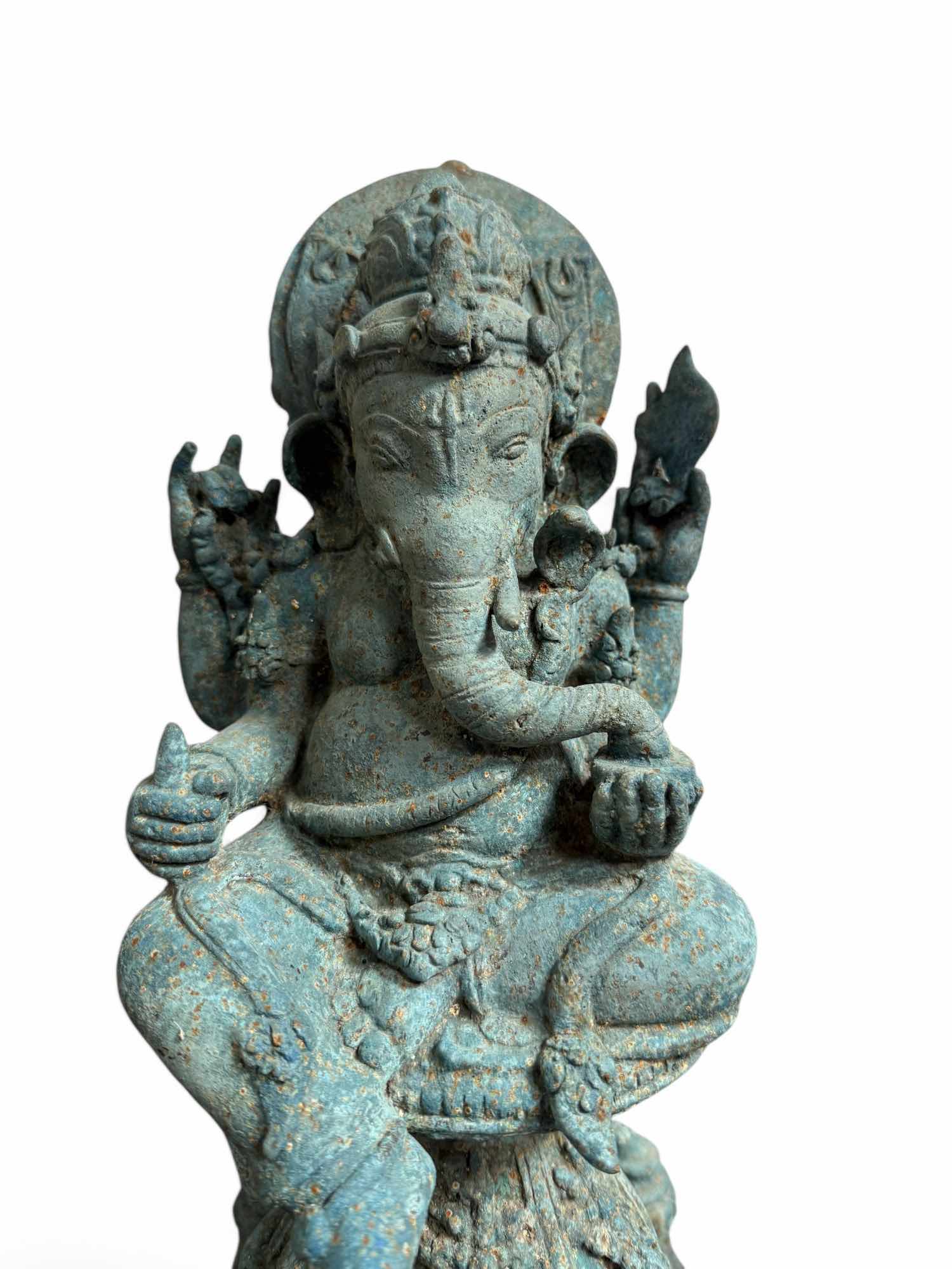 Alte Ganesha Skulptur aus Indien - Bronzefigur 44 cm groß